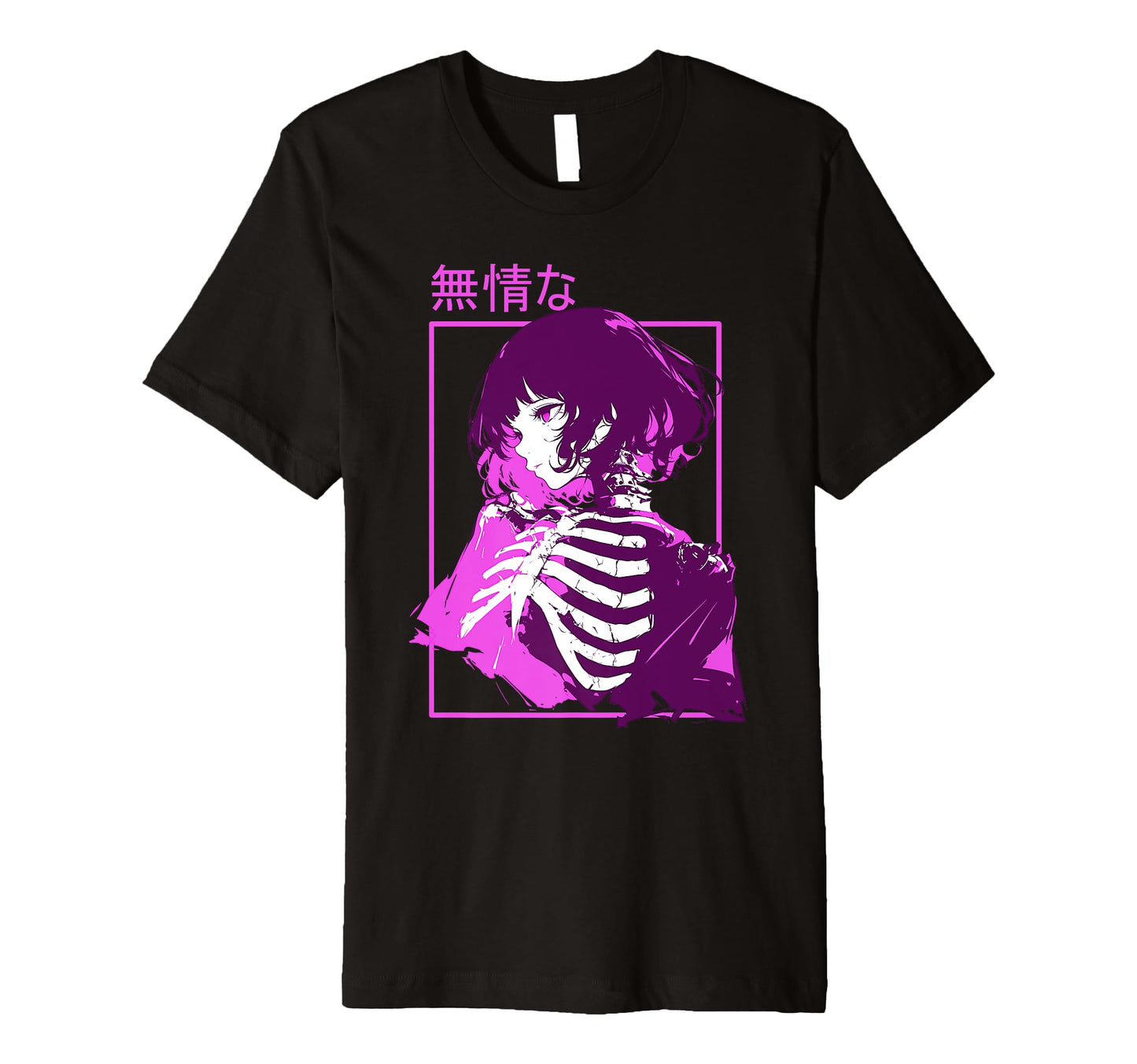 Heartless Sad Anime Ribs Out Kanji T-Shirt - Trendy Graphic for Adults - T-Shirt, Sweatshirt, Hoodie