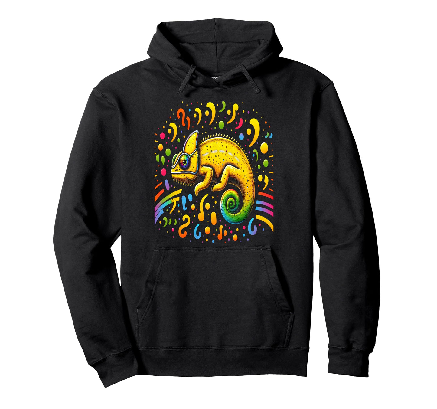 Musical Yellow Comma Chameleon Hoodie - Casual Everyday Wear Men Women - T-Shirt, Sweatshirt, Hoodie
