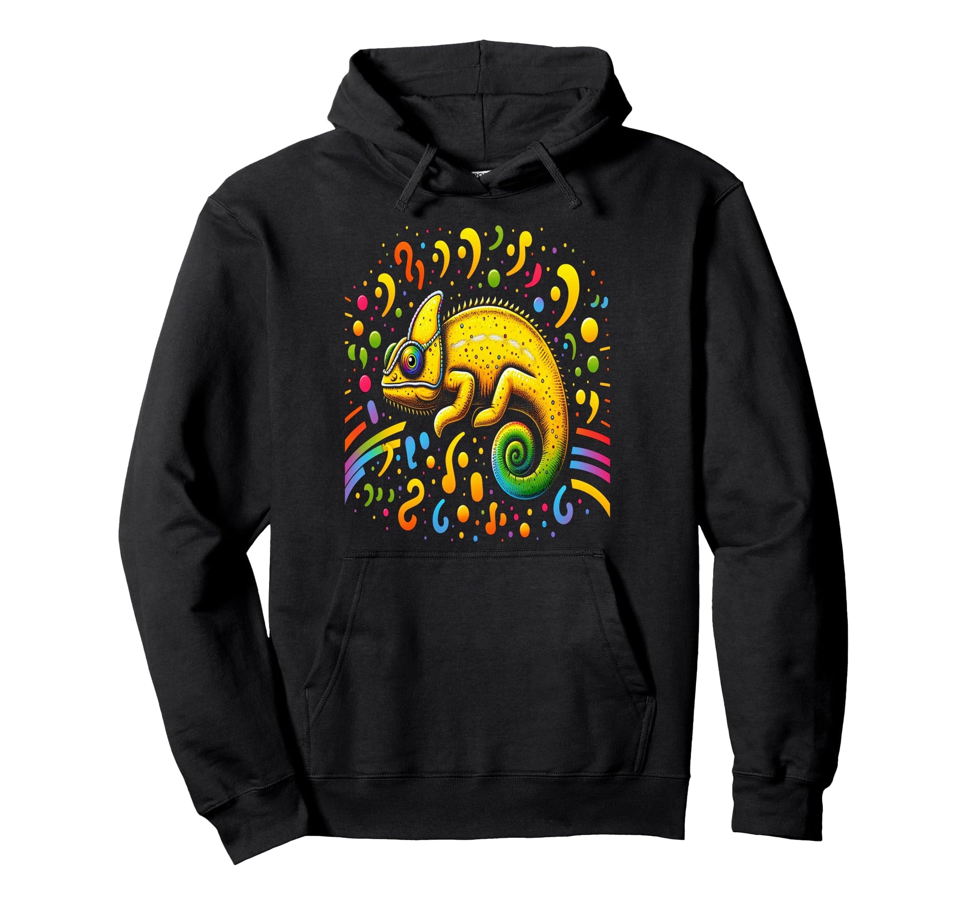 Musical Yellow Comma Chameleon Hoodie - Casual Everyday Wear Men Women - T-Shirt, Sweatshirt, Hoodie