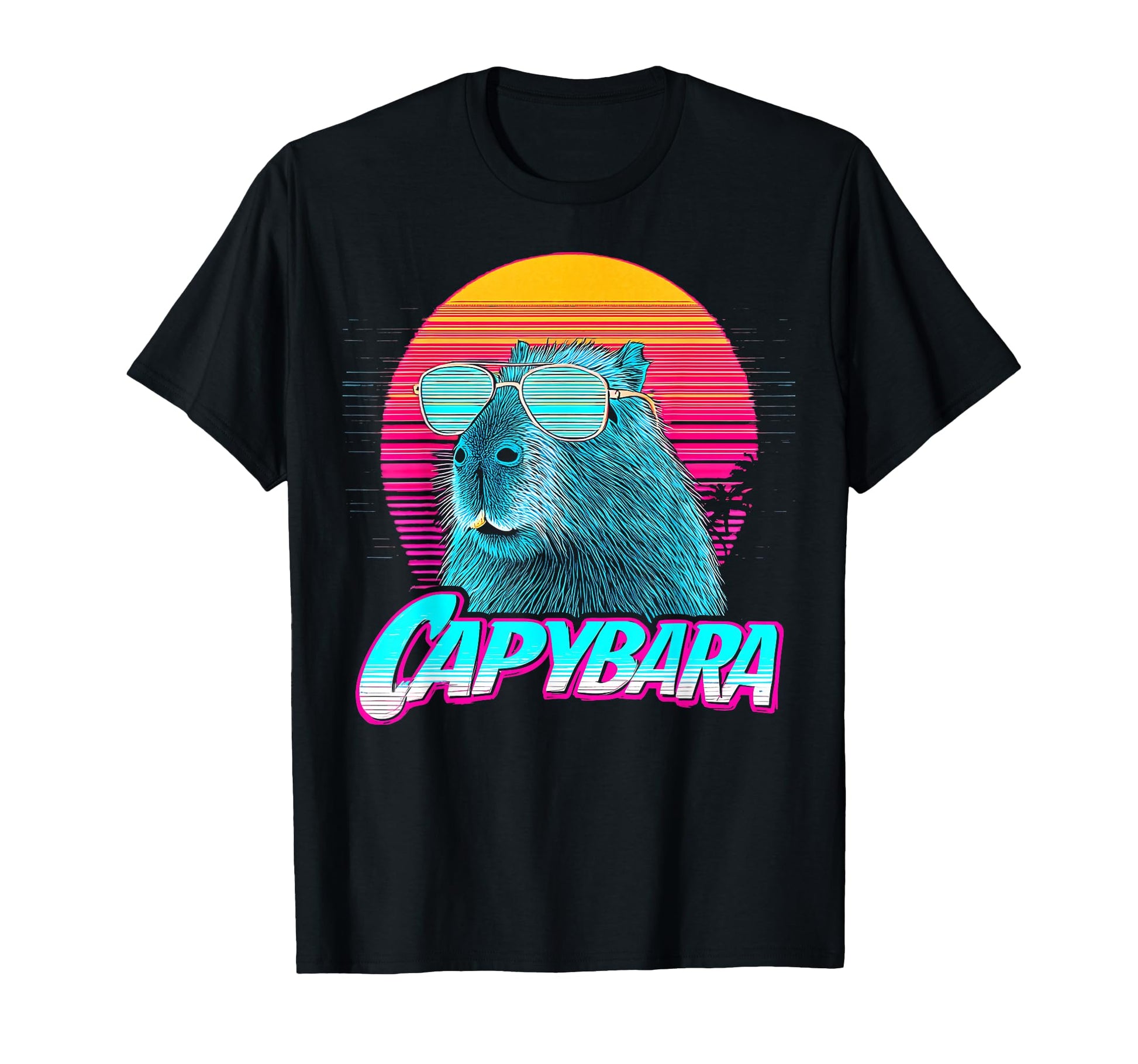 Capybara Capibara Sunglasses Vaporwave T-Shirt - Aesthetic Graphic Unisex - T-Shirt, Sweatshirt, Hoodie