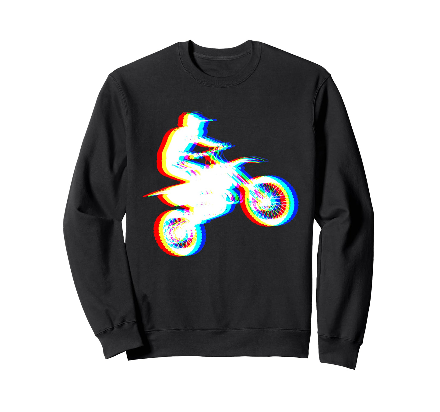 Glitch Art Vaporwave Motocross Sweatshirt - Streetwear Style Men Women - T-Shirt, Sweatshirt, Hoodie