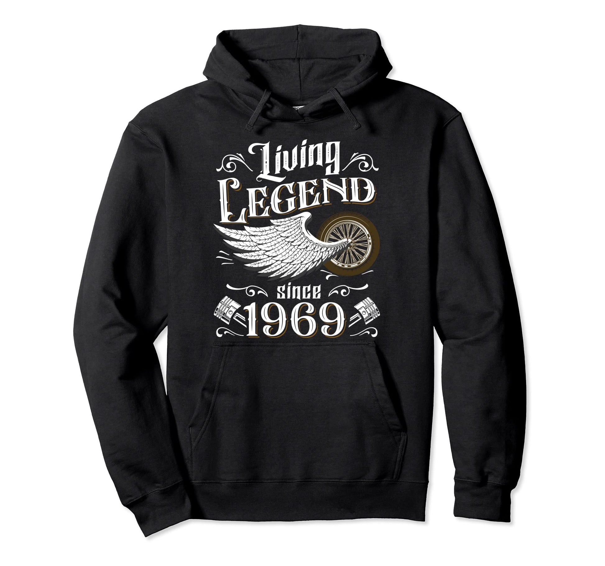Motorcycle 1969 52Nd Birthday Hoodie - Fun Novelty Design for Adults - T-Shirt, Sweatshirt, Hoodie
