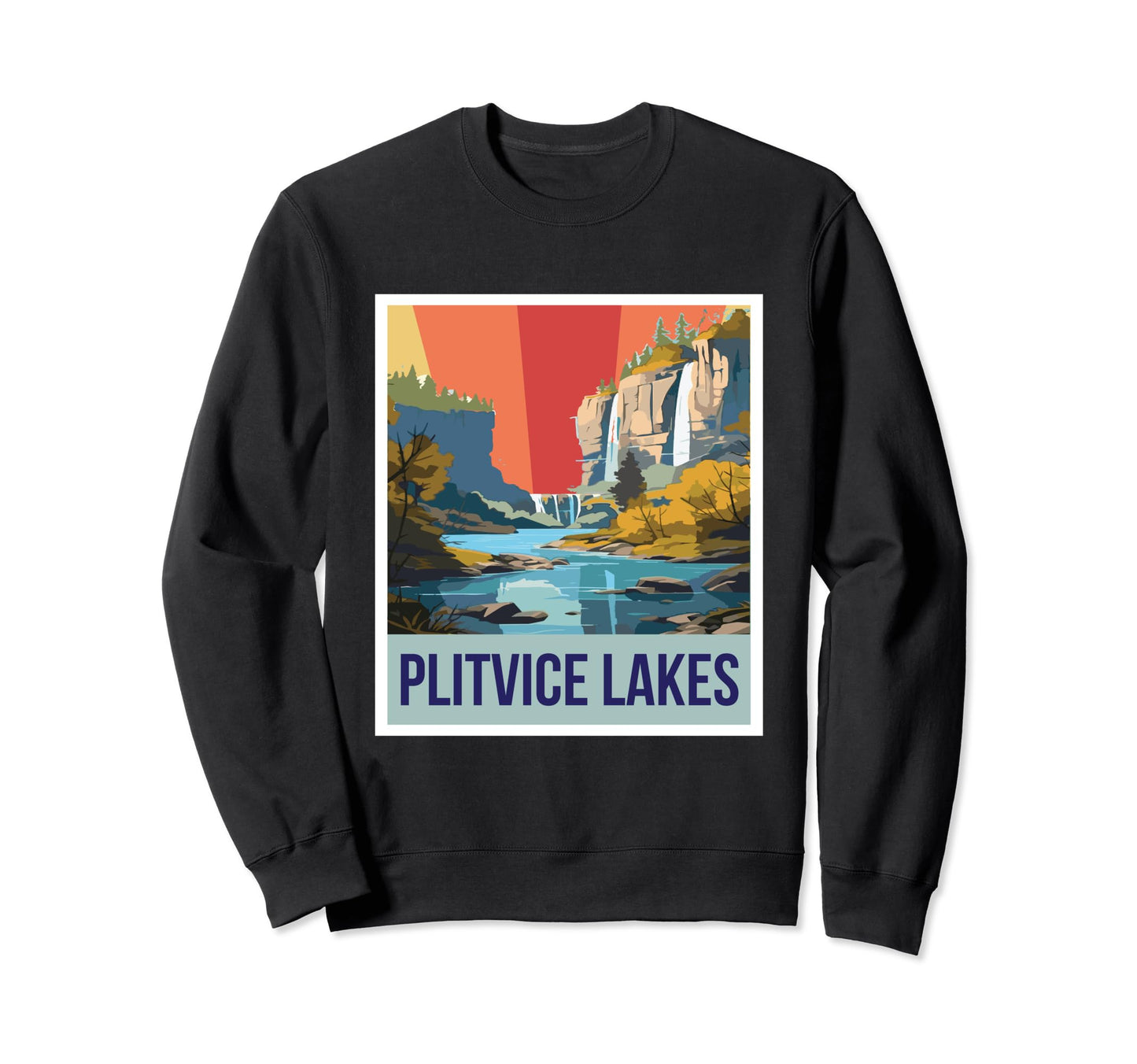 Waterfall Plitvice Lakes Croatia Sweatshirt - Custom Art Print Men Women - T-Shirt, Sweatshirt, Hoodie