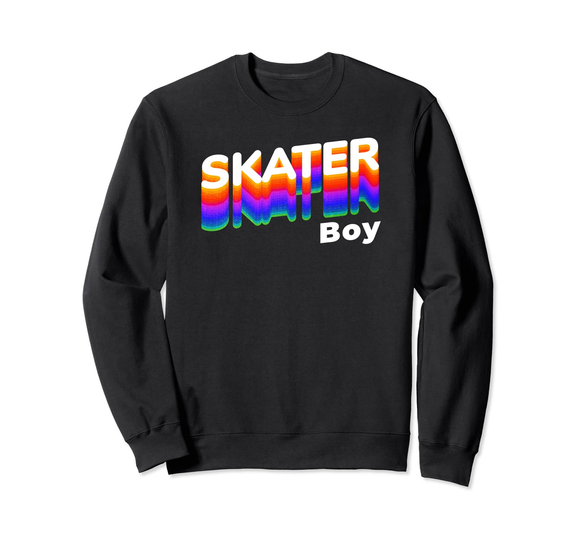 Skateboarding Gamer Guy 80S Rainbow Sweatshirt - Unique Graphic Men Women - T-Shirt, Sweatshirt, Hoodie