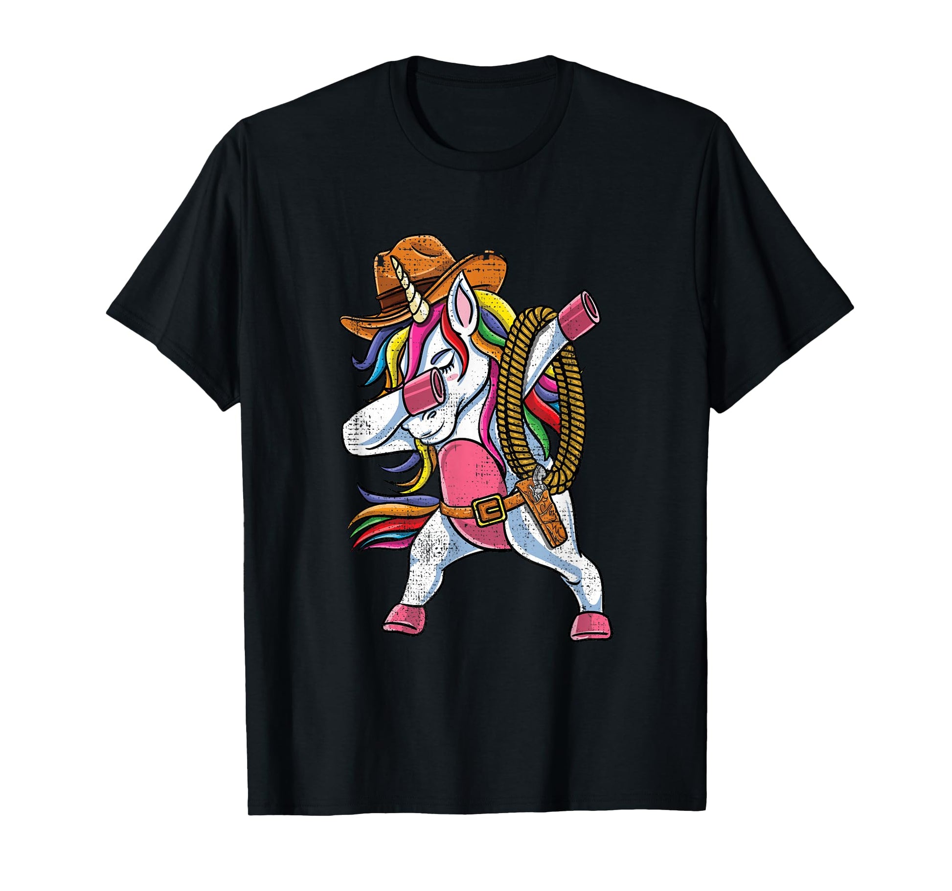 Dabbing Cowboy Unicorn T-Shirt - Minimalist Print Unisex - T-Shirt, Sweatshirt, Hoodie