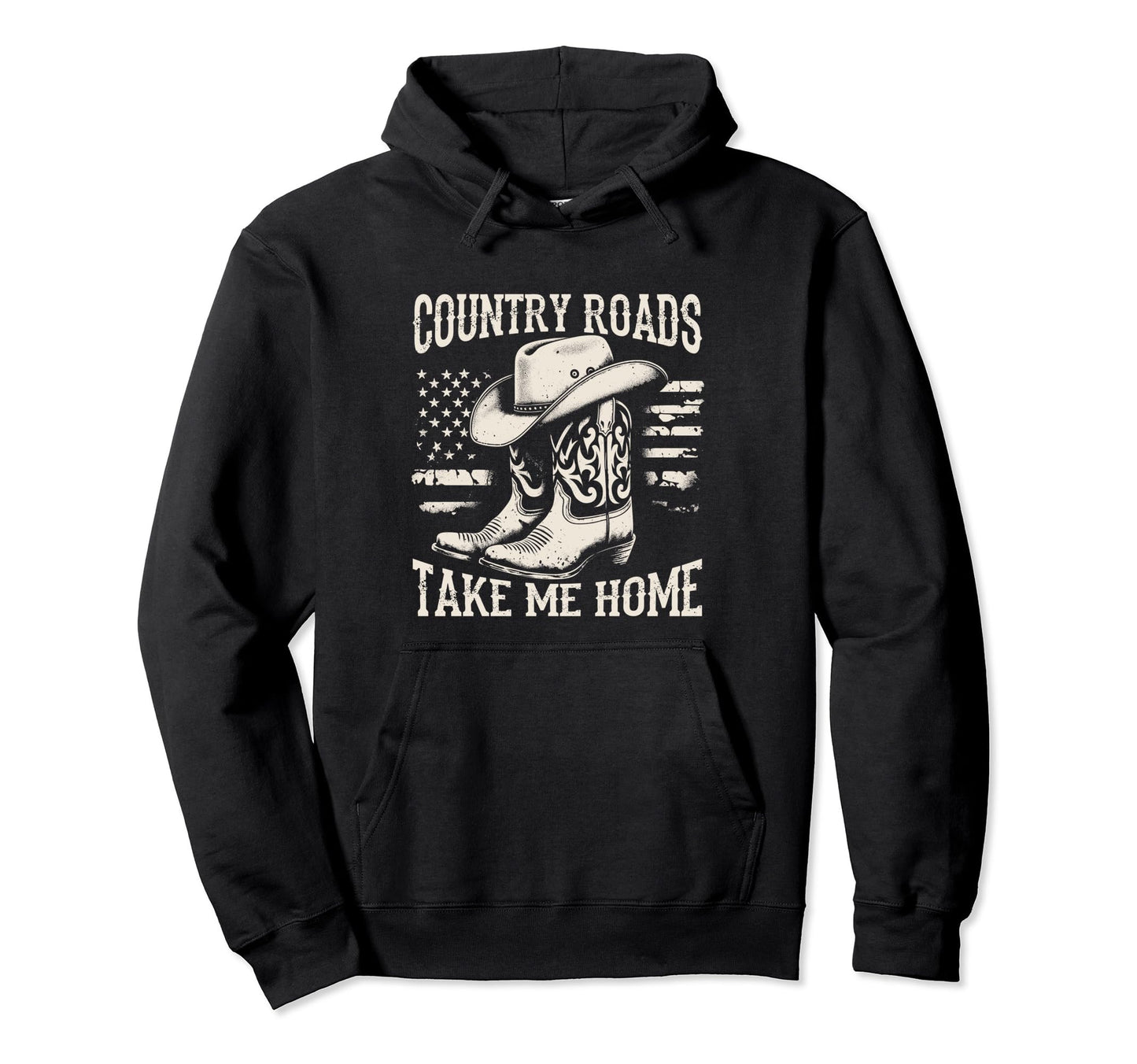 Country Roads Take Me Home Cowboy Hoodie - Trendy Graphic for Adults - T-Shirt, Sweatshirt, Hoodie