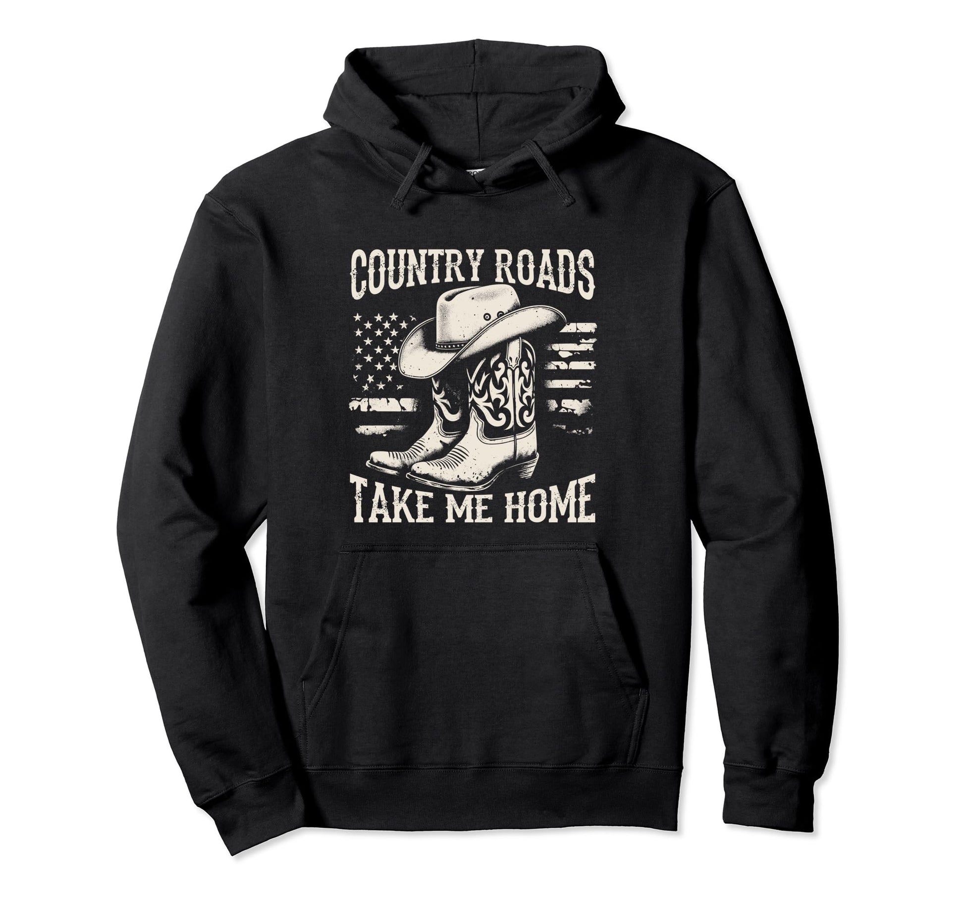Country Roads Take Me Home Cowboy Hoodie - Trendy Graphic for Adults - T-Shirt, Sweatshirt, Hoodie