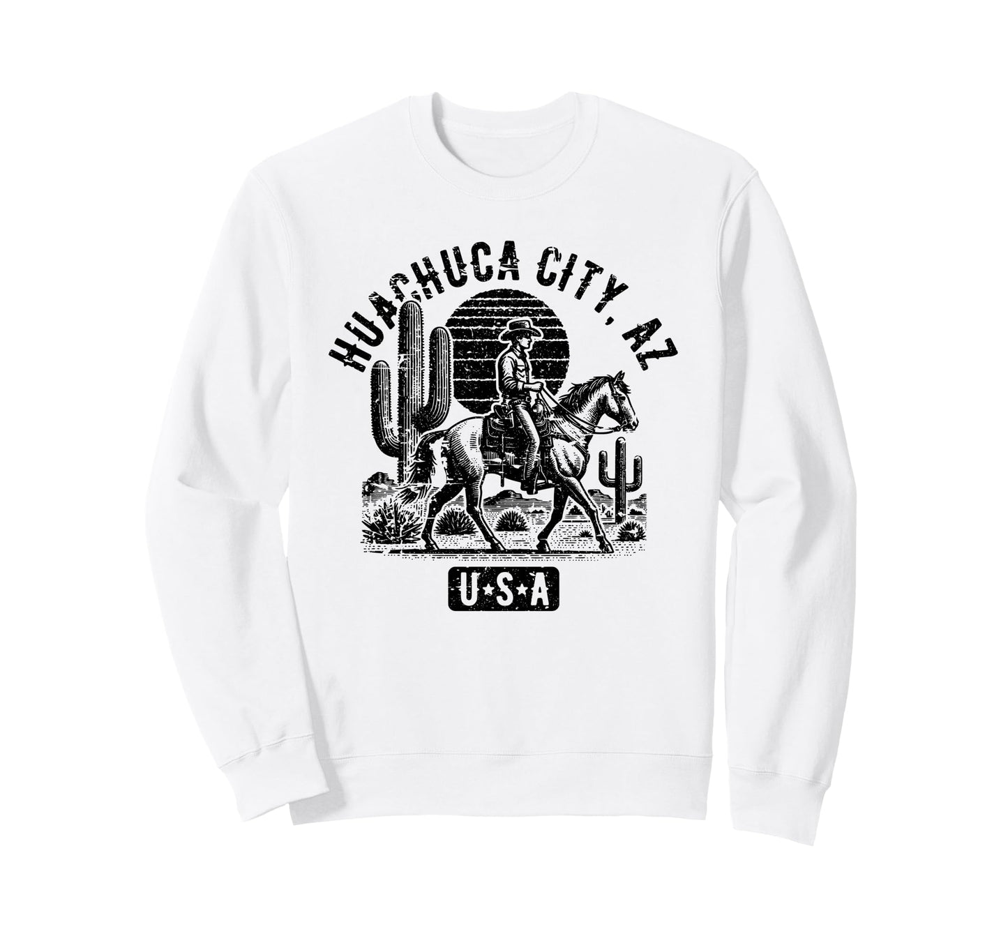 Huachuca City Arizona Usa Cowboy Sweatshirt - Fun Novelty Design Unisex - T-Shirt, Sweatshirt, Hoodie