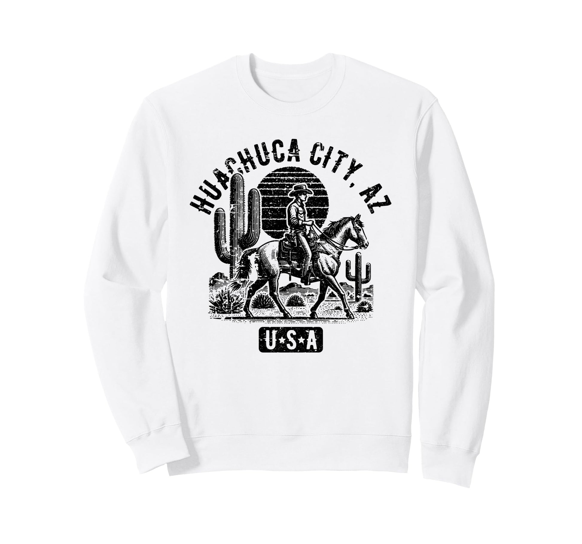 Huachuca City Arizona Usa Cowboy Sweatshirt - Fun Novelty Design Unisex - T-Shirt, Sweatshirt, Hoodie