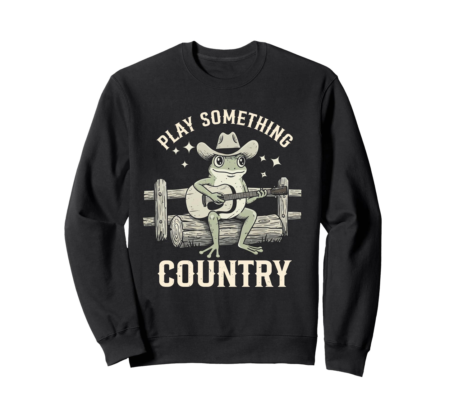 Play Something Country Frog Cowboy Sweatshirt - Minimalist Print Unisex - T-Shirt, Sweatshirt, Hoodie
