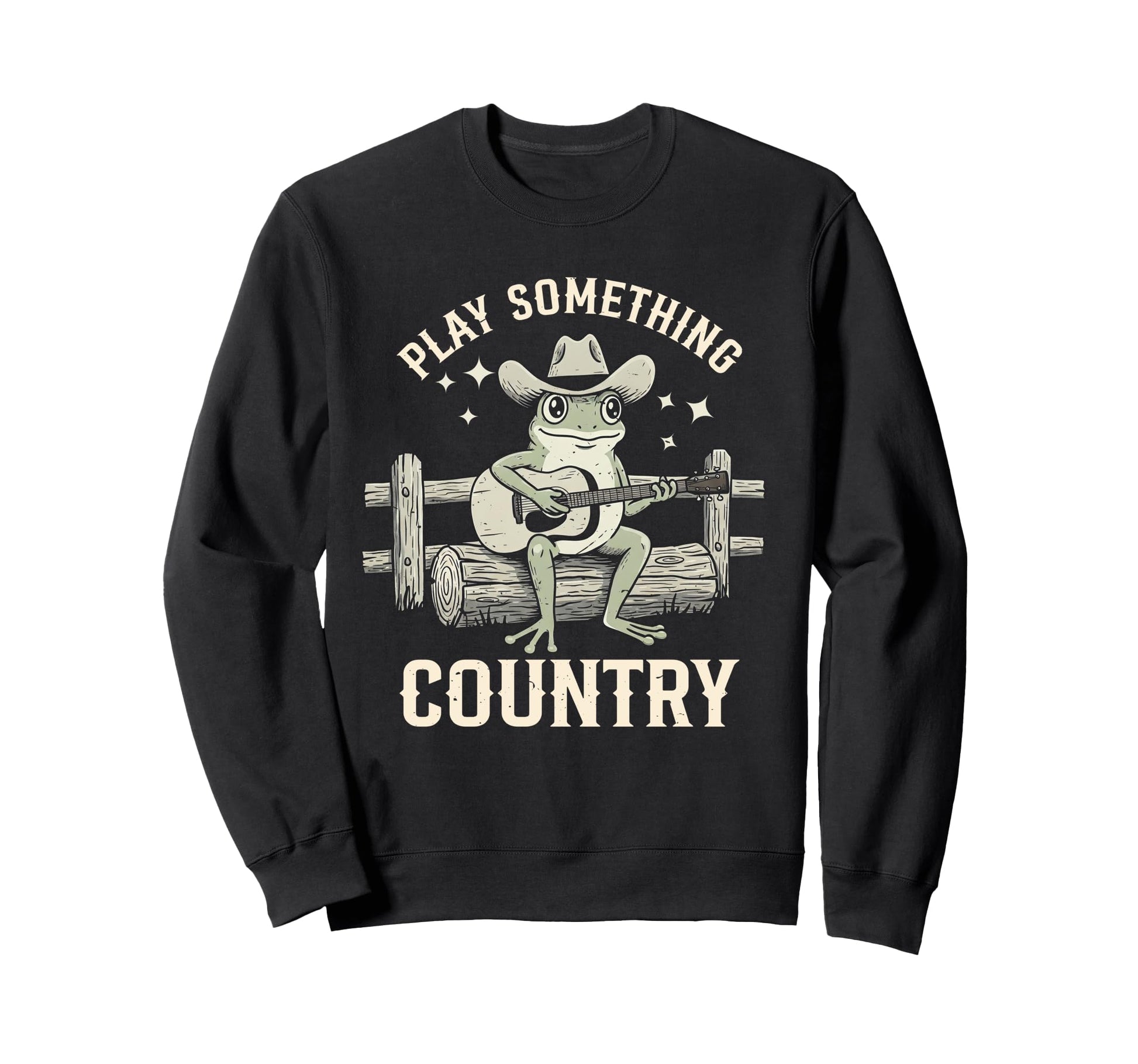 Play Something Country Frog Cowboy Sweatshirt - Minimalist Print Unisex - T-Shirt, Sweatshirt, Hoodie
