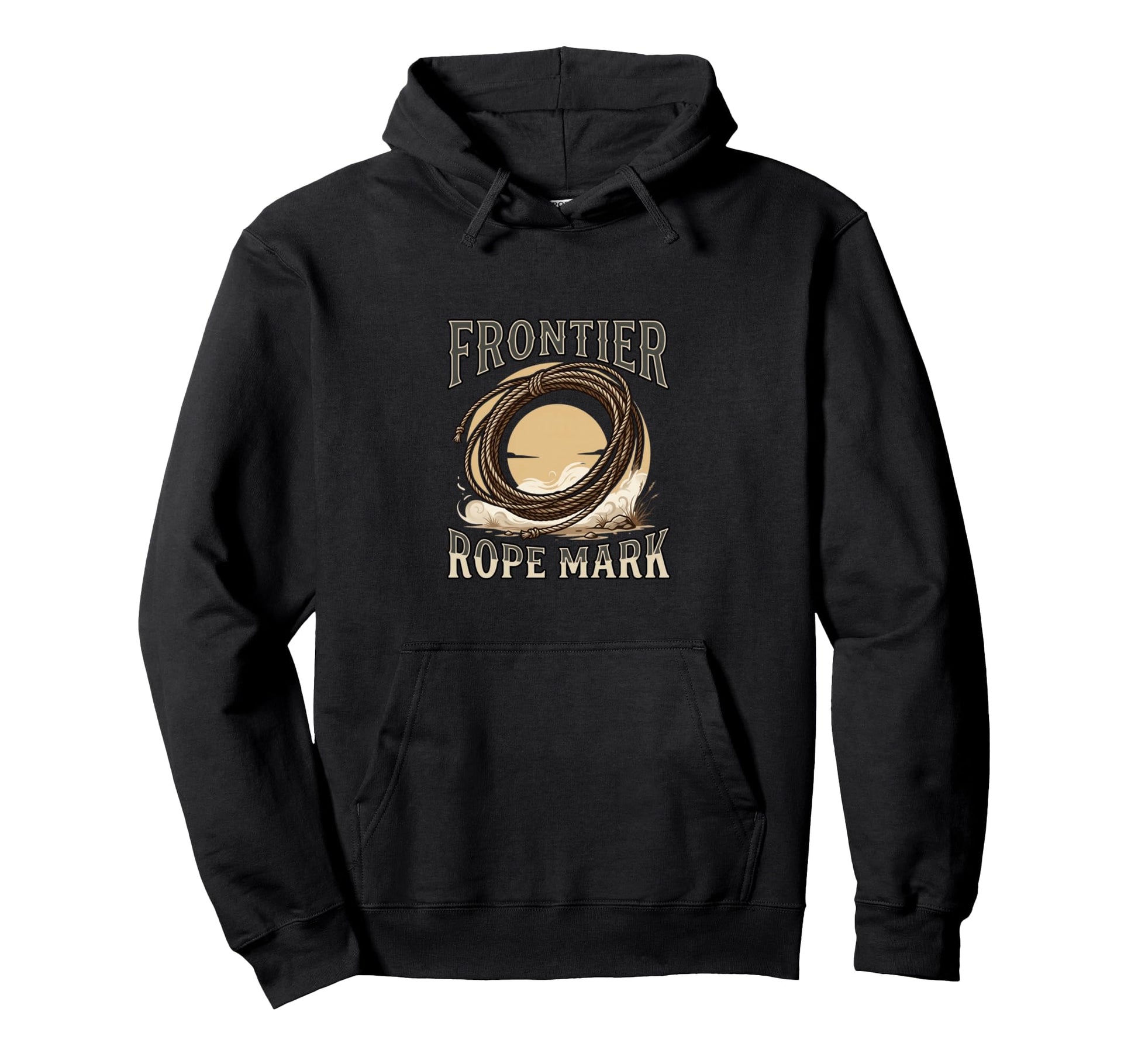 Frontier Rope Mark Western Cowboy Lasso Hoodie - Trendy Graphic for Adults - T-Shirt, Sweatshirt, Hoodie