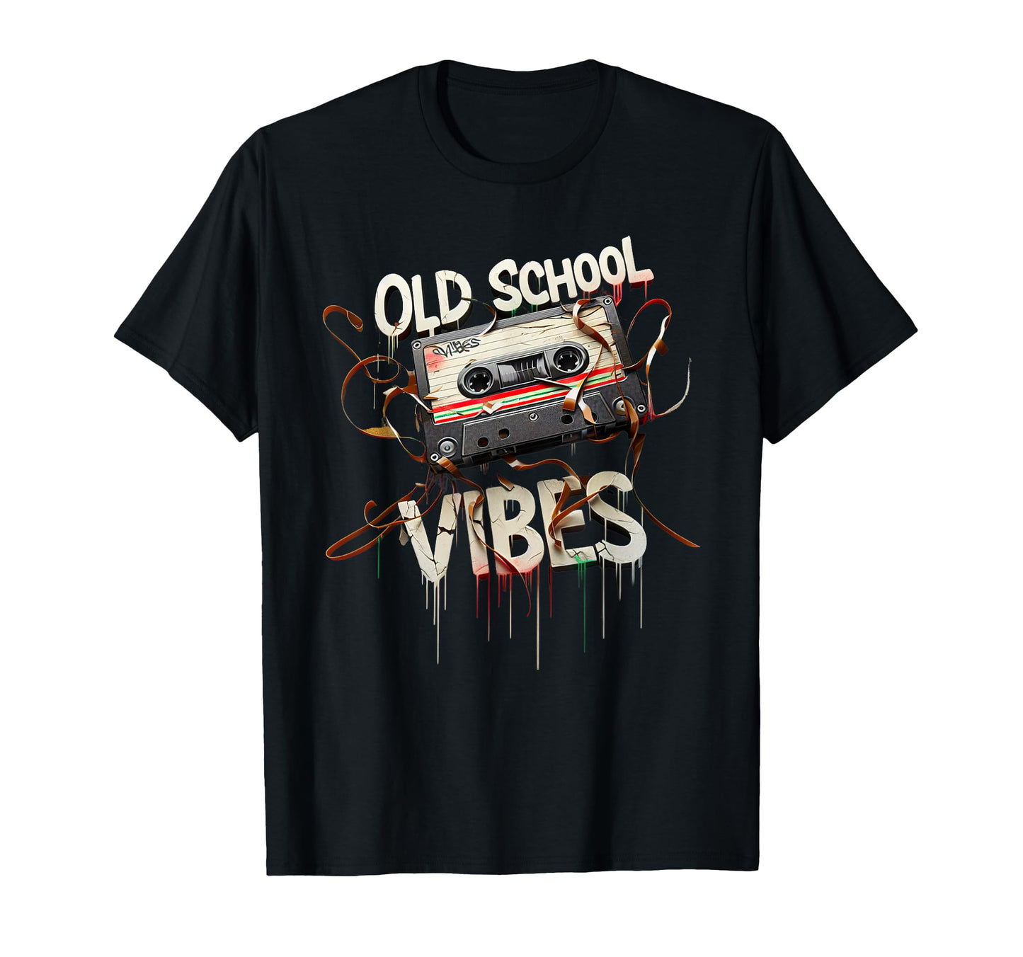 Old School Vibes Cassette Tape T-Shirt - Aesthetic Graphic for Adults - T-Shirt, Sweatshirt, Hoodie