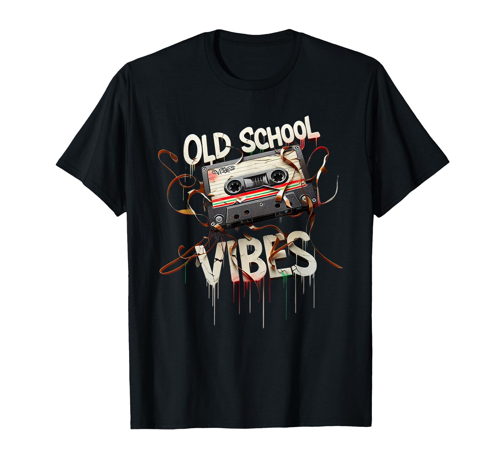 Old School Vibes Cassette Tape T-Shirt - Aesthetic Graphic for Adults - T-Shirt, Sweatshirt, Hoodie