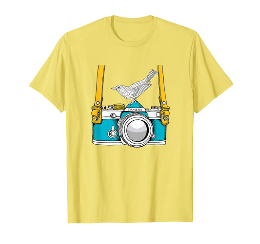 Bird Camera Bird Photographer T-Shirt - Minimalist Print Unisex - T-Shirt, Sweatshirt, Hoodie