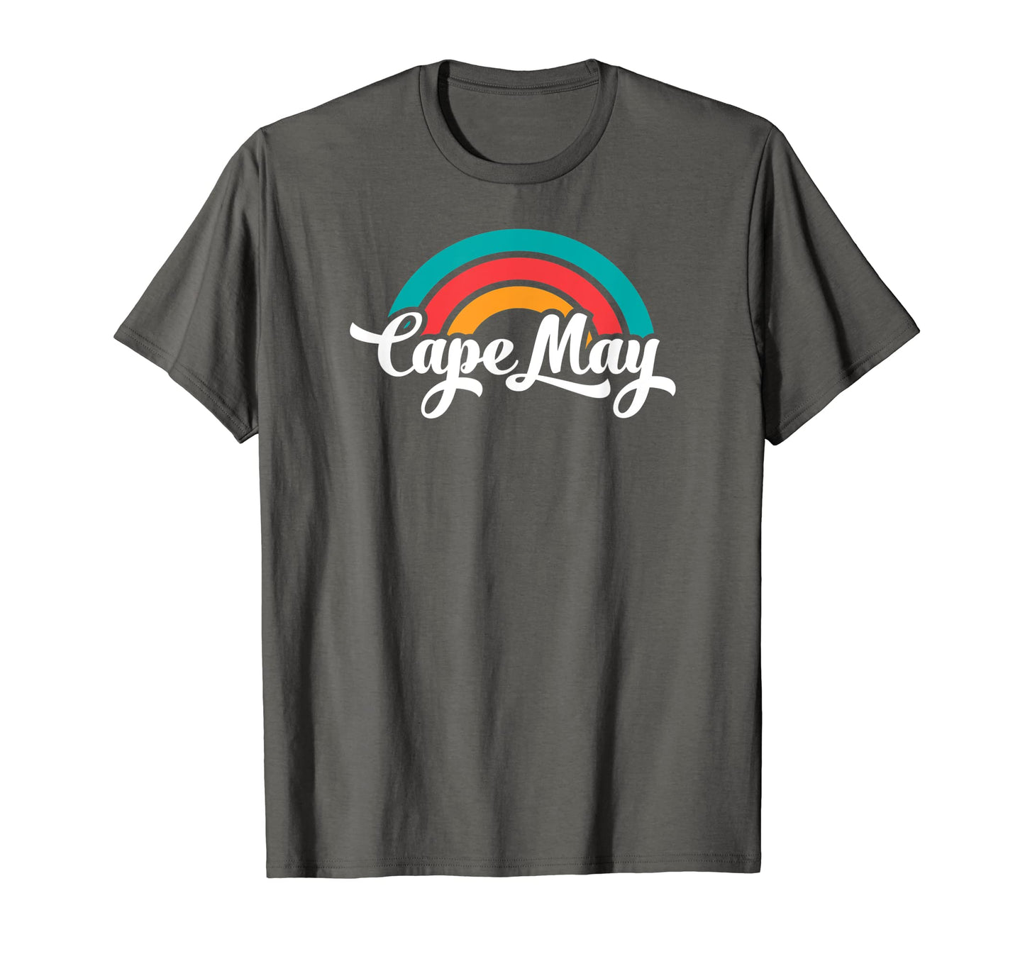 Cape May Nj Script Rainbow T-Shirt - Unique Graphic Unisex - T-Shirt, Sweatshirt, Hoodie