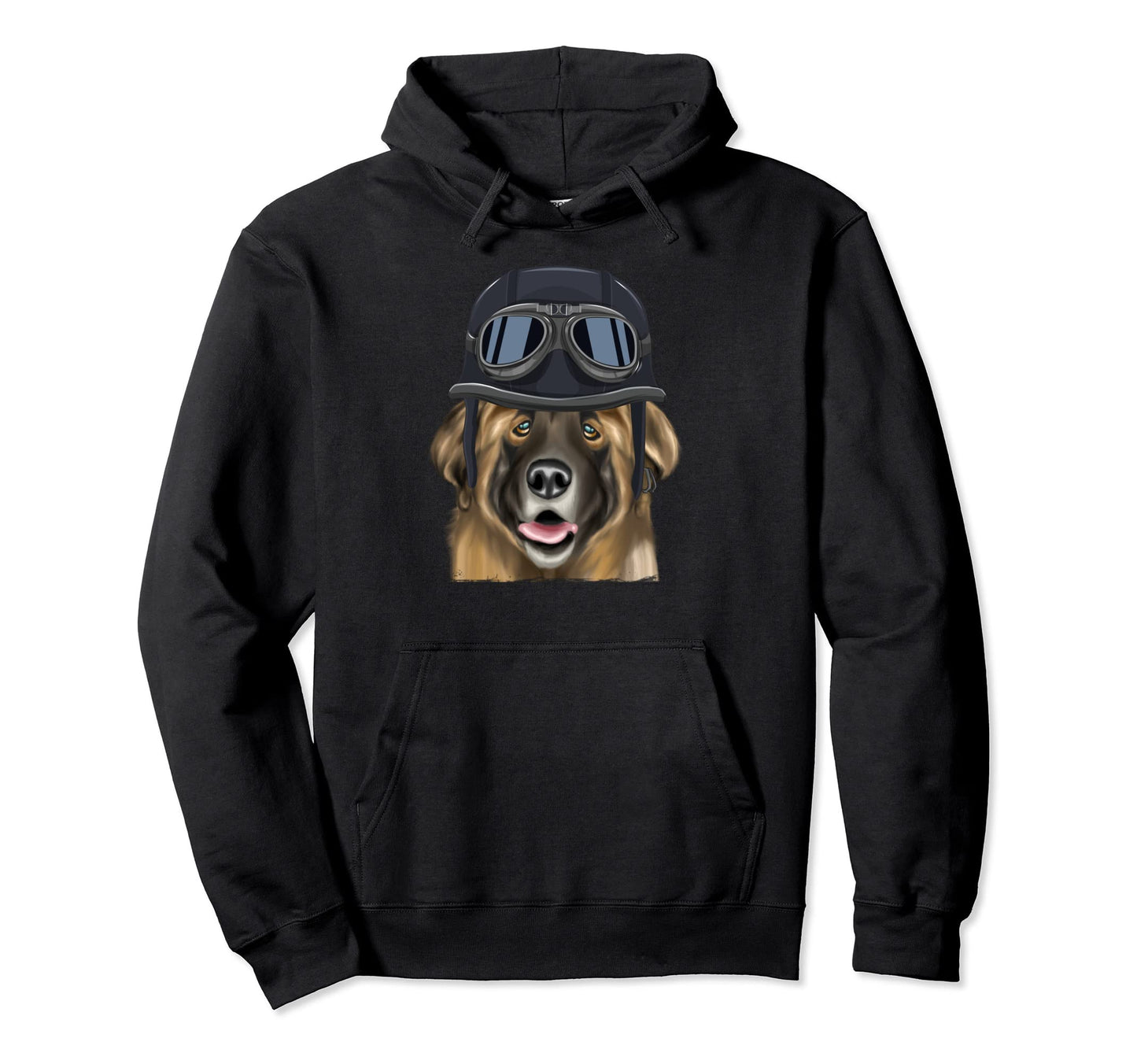 Funny Motorcycle Helmet Leonberger Hoodie - Graphic Print Men Women - T-Shirt, Sweatshirt, Hoodie