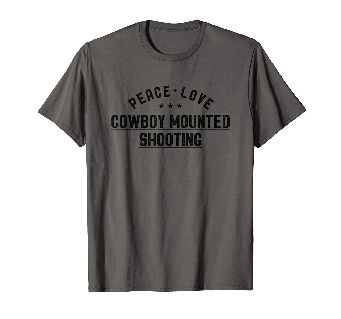 Peace Love Cowboy Mounted Shooting T-Shirt - Aesthetic Graphic Men Women - T-Shirt, Sweatshirt, Hoodie