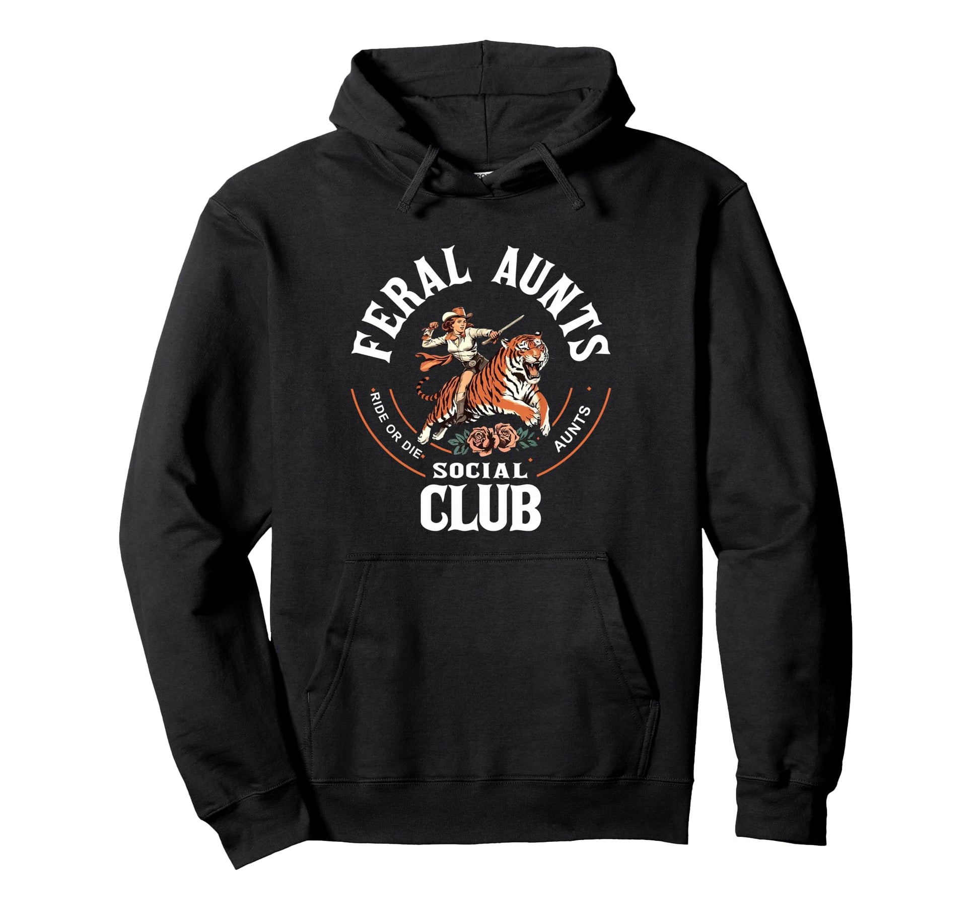 Feral Aunts Social Club Western Cowgirl Hoodie - Graphic Print Men Women - T-Shirt, Sweatshirt, Hoodie