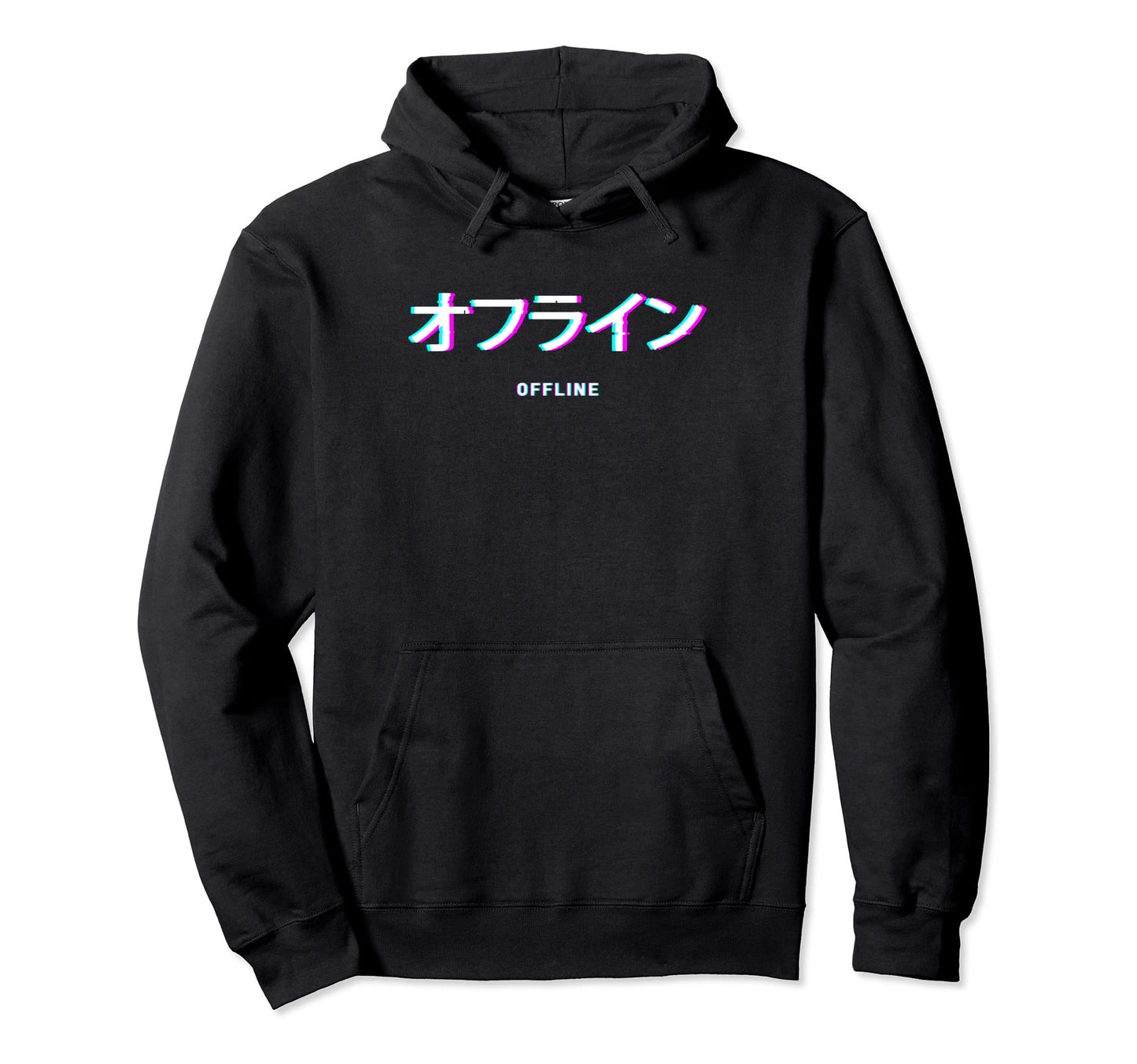 Offline Glitch Japanese Vaporwave Hoodie - Unique Graphic Men Women - T-Shirt, Sweatshirt, Hoodie