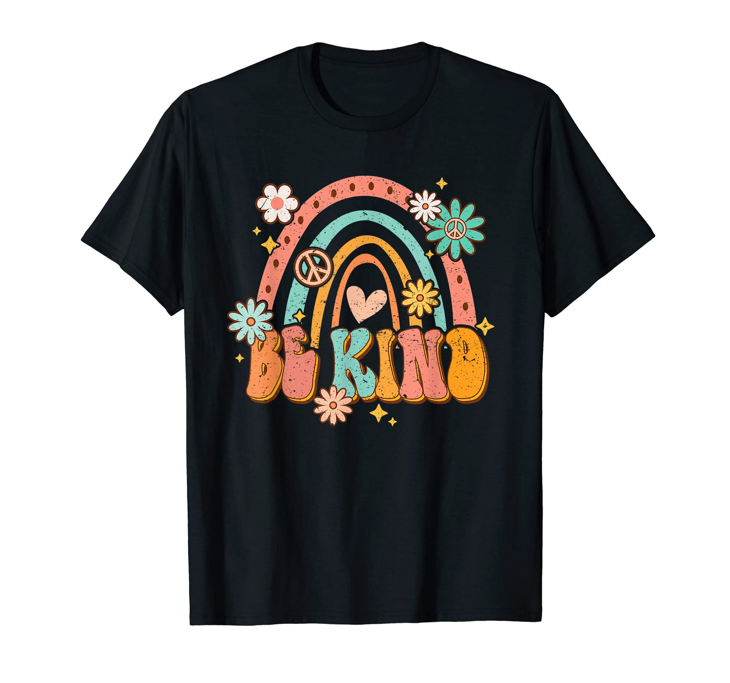 Be Kind Trippy Hippie Rainbow Groovy T-Shirt - Minimalist Print Men Women - T-Shirt, Sweatshirt, Hoodie