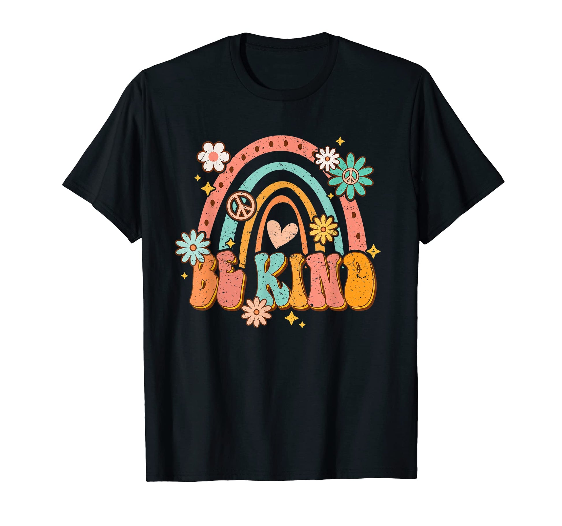 Be Kind Trippy Hippie Rainbow Groovy T-Shirt - Minimalist Print Men Women - T-Shirt, Sweatshirt, Hoodie
