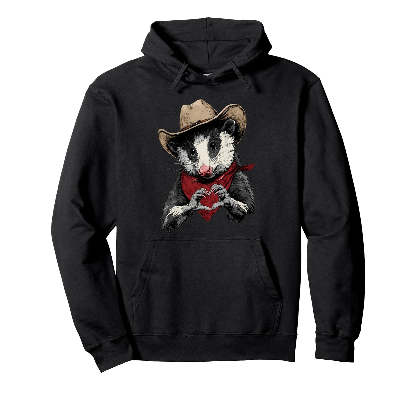 Opossum Cowboy Rodeo Cowgirl Western Hoodie - Graphic Print for Adults - T-Shirt, Sweatshirt, Hoodie