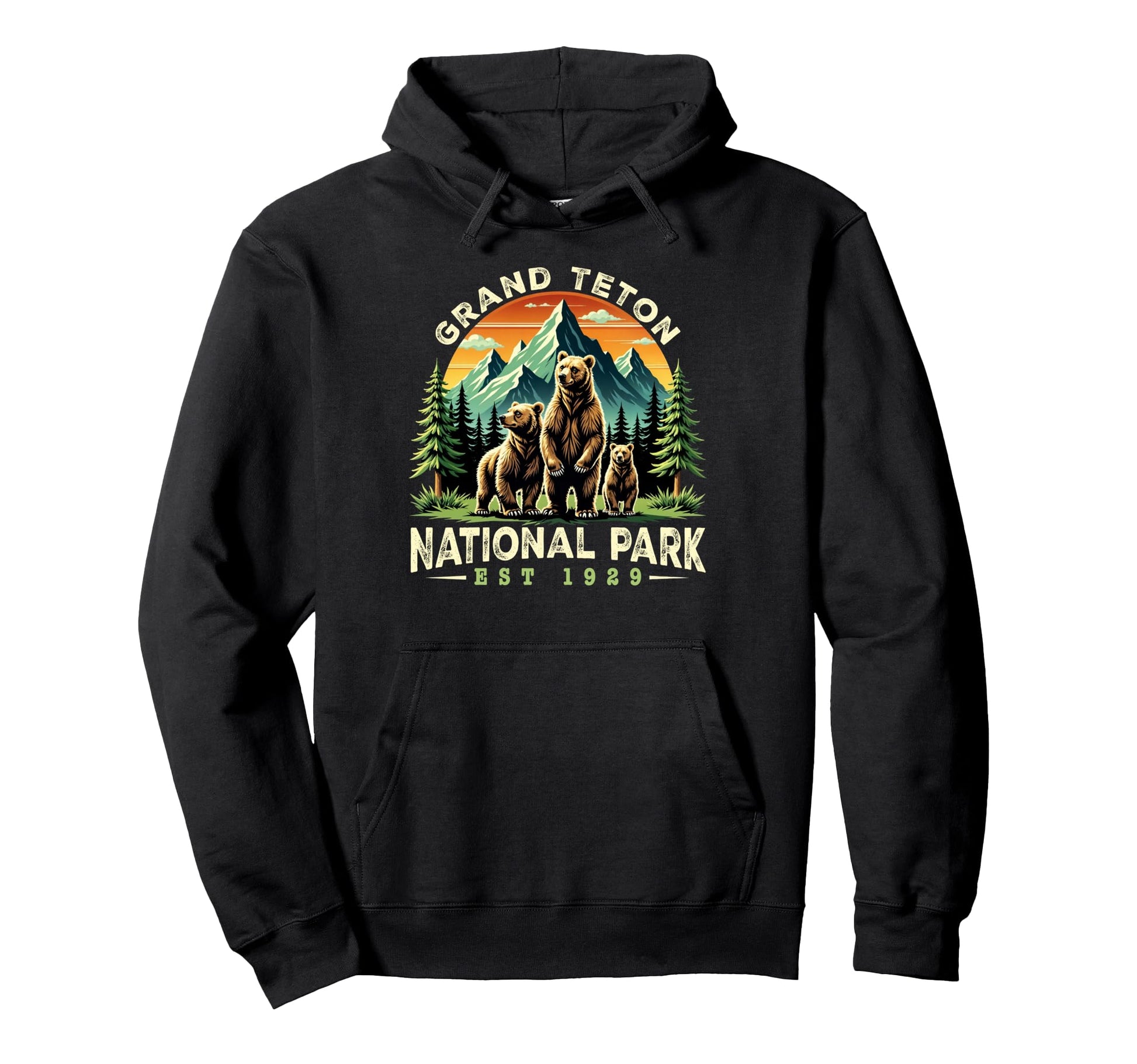 Hiking Grand Teton National Park Grizzly Hoodie - Streetwear Style Unisex - T-Shirt, Sweatshirt, Hoodie