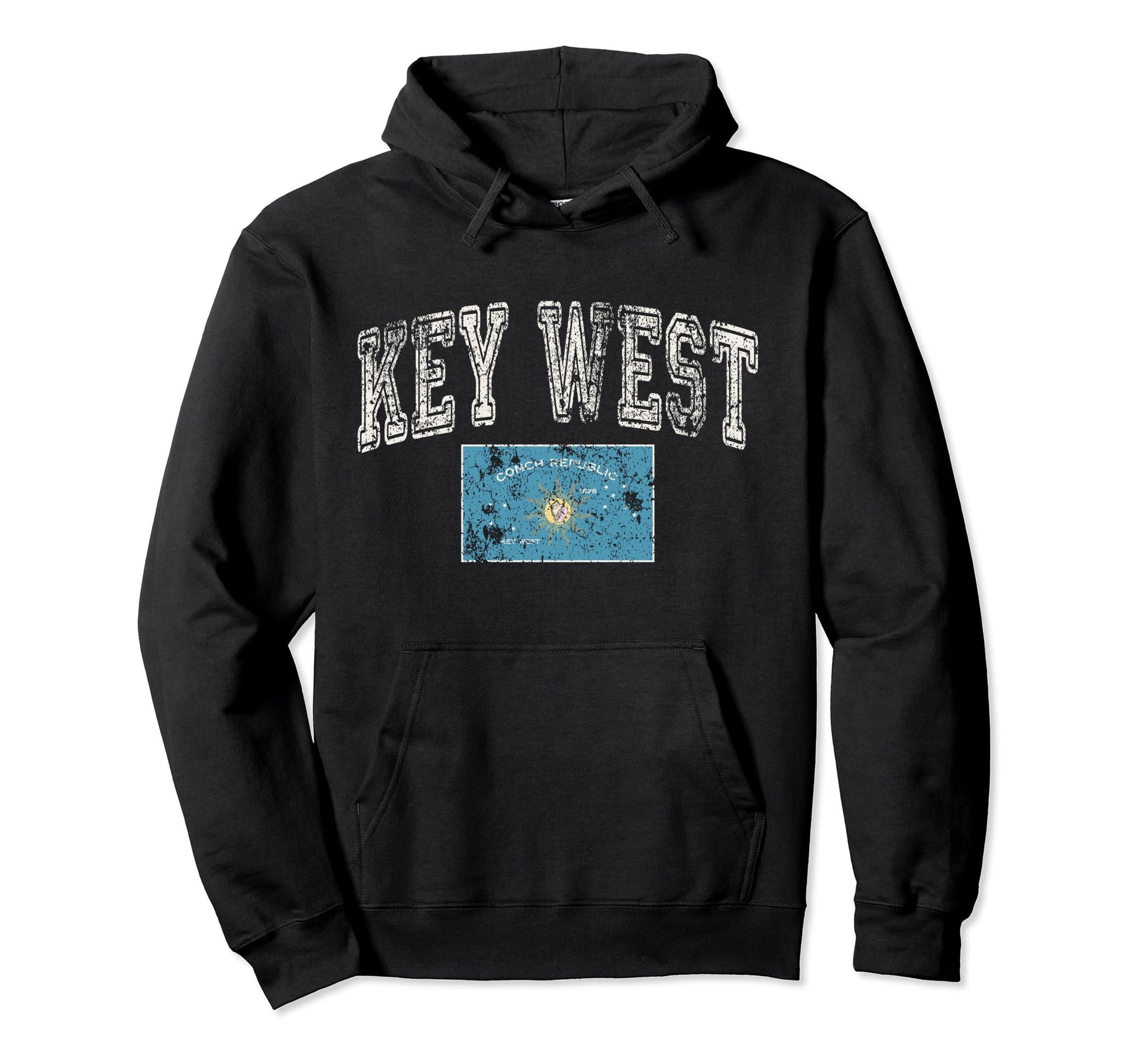 Key West Flag Florida Keys Us City State Hoodie - Aesthetic Graphic Unisex - T-Shirt, Sweatshirt, Hoodie