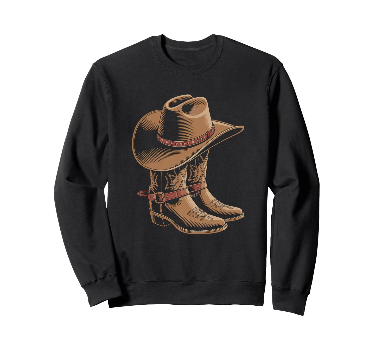 Cowboy Boots Western Country Sweatshirt - Minimalist Print Men Women - T-Shirt, Sweatshirt, Hoodie