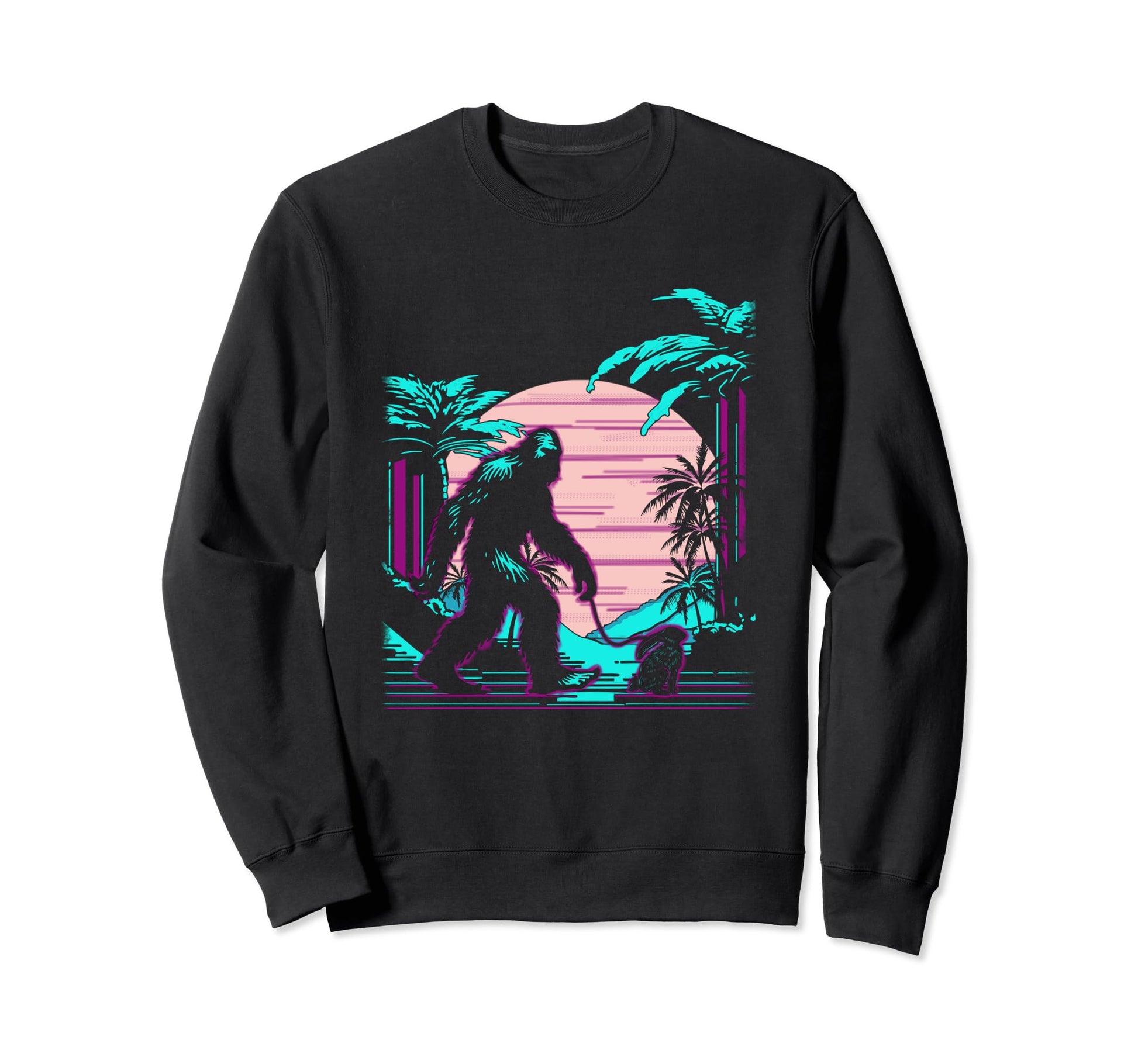 Bigfoot Vaporwave Aesthetic 90S Sweatshirt - Novelty Apparel Men Women - T-Shirt, Sweatshirt, Hoodie