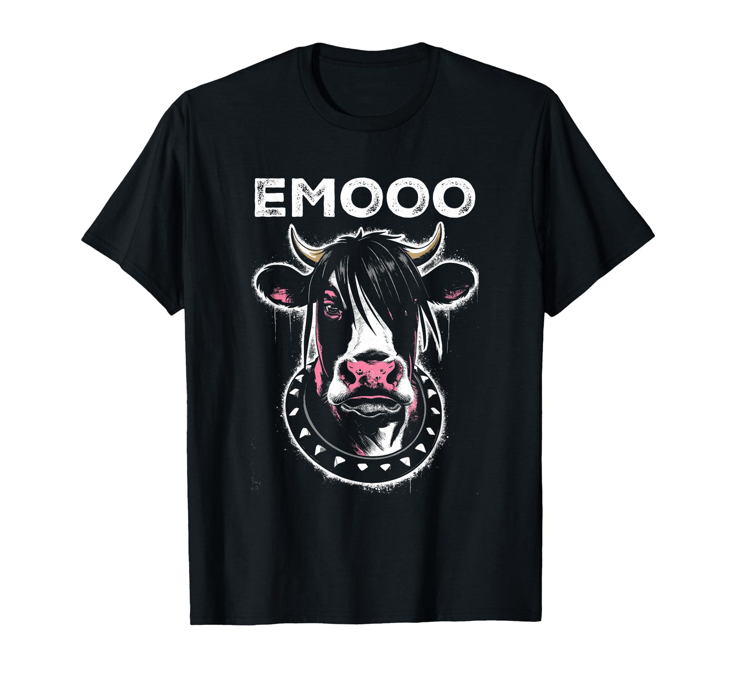 Emooo Funny Emo Cow Pun Punk Grunge T-Shirt - Novelty Apparel for Adults - T-Shirt, Sweatshirt, Hoodie