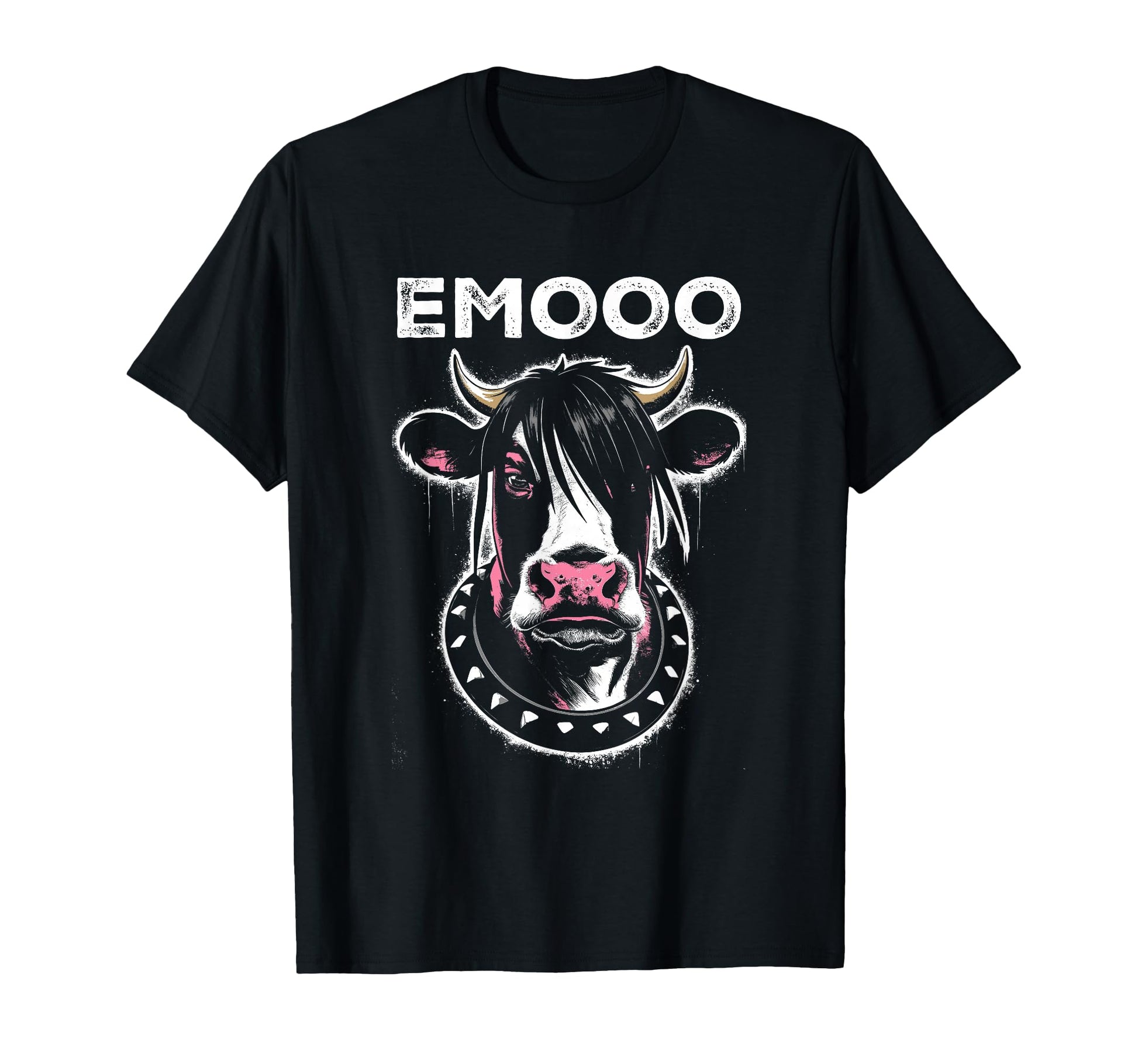 Emooo Funny Emo Cow Pun Punk Grunge T-Shirt - Novelty Apparel for Adults - T-Shirt, Sweatshirt, Hoodie