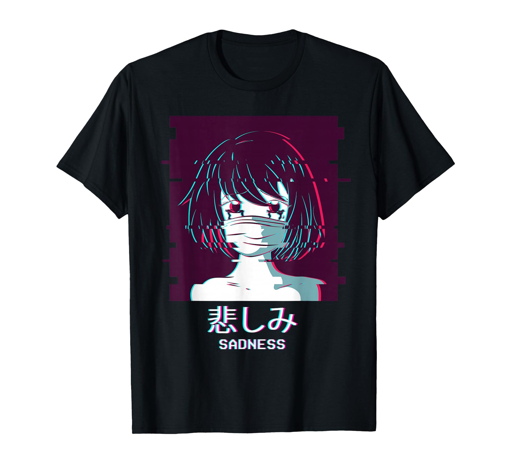 Sadness Sad Anime Vaporwave T-Shirt - Minimalist Print for Adults - T-Shirt, Sweatshirt, Hoodie