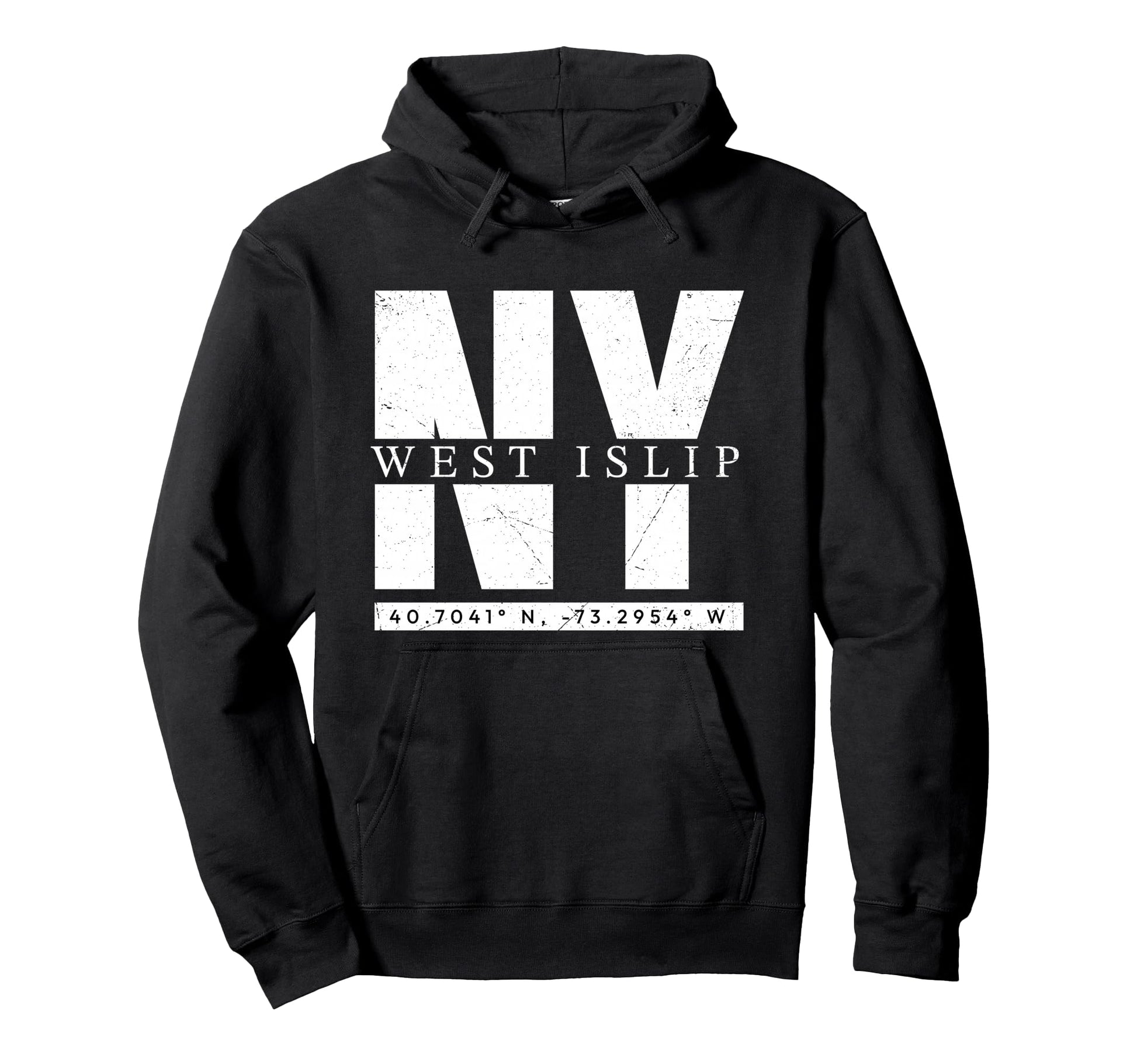 West Islip Ny Urban Coordinates Hoodie - Custom Art Print Men Women - T-Shirt, Sweatshirt, Hoodie
