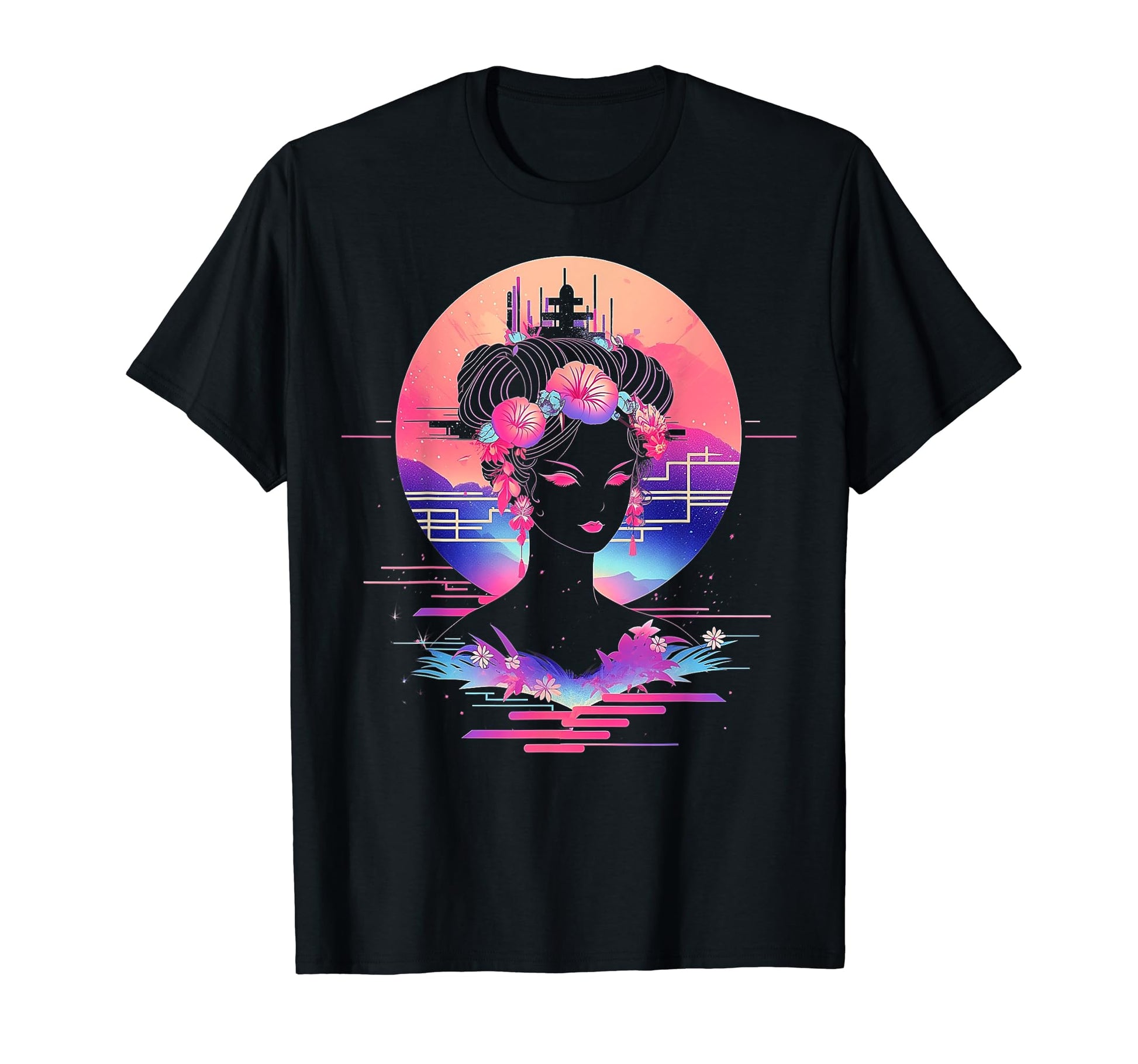 Vaporwave Geisha 80S Synthwave 29 T-Shirt - Streetwear Style Unisex - T-Shirt, Sweatshirt, Hoodie