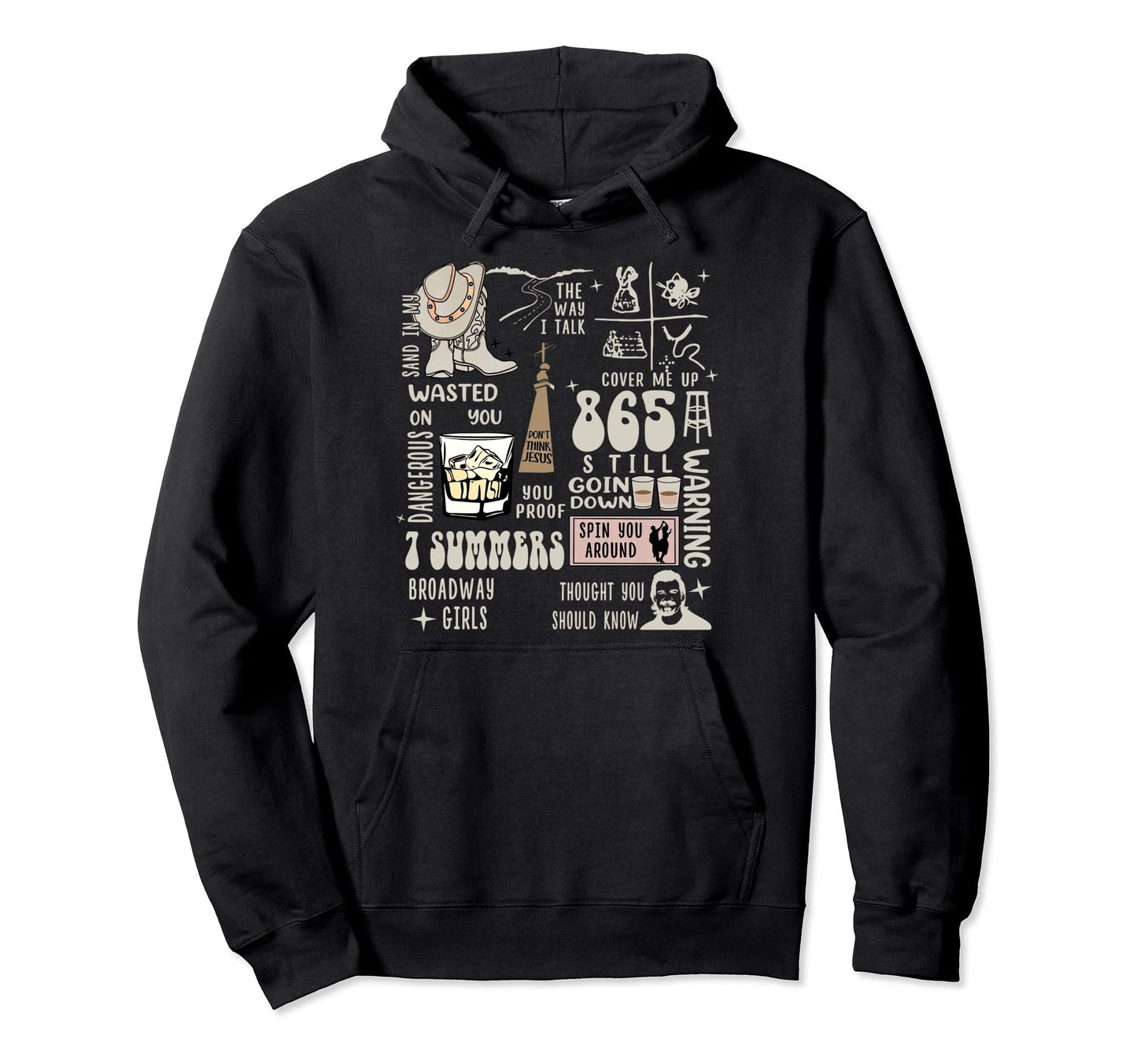 Western Country Music Hoodie - Casual Everyday Wear Men Women - T-Shirt, Sweatshirt, Hoodie