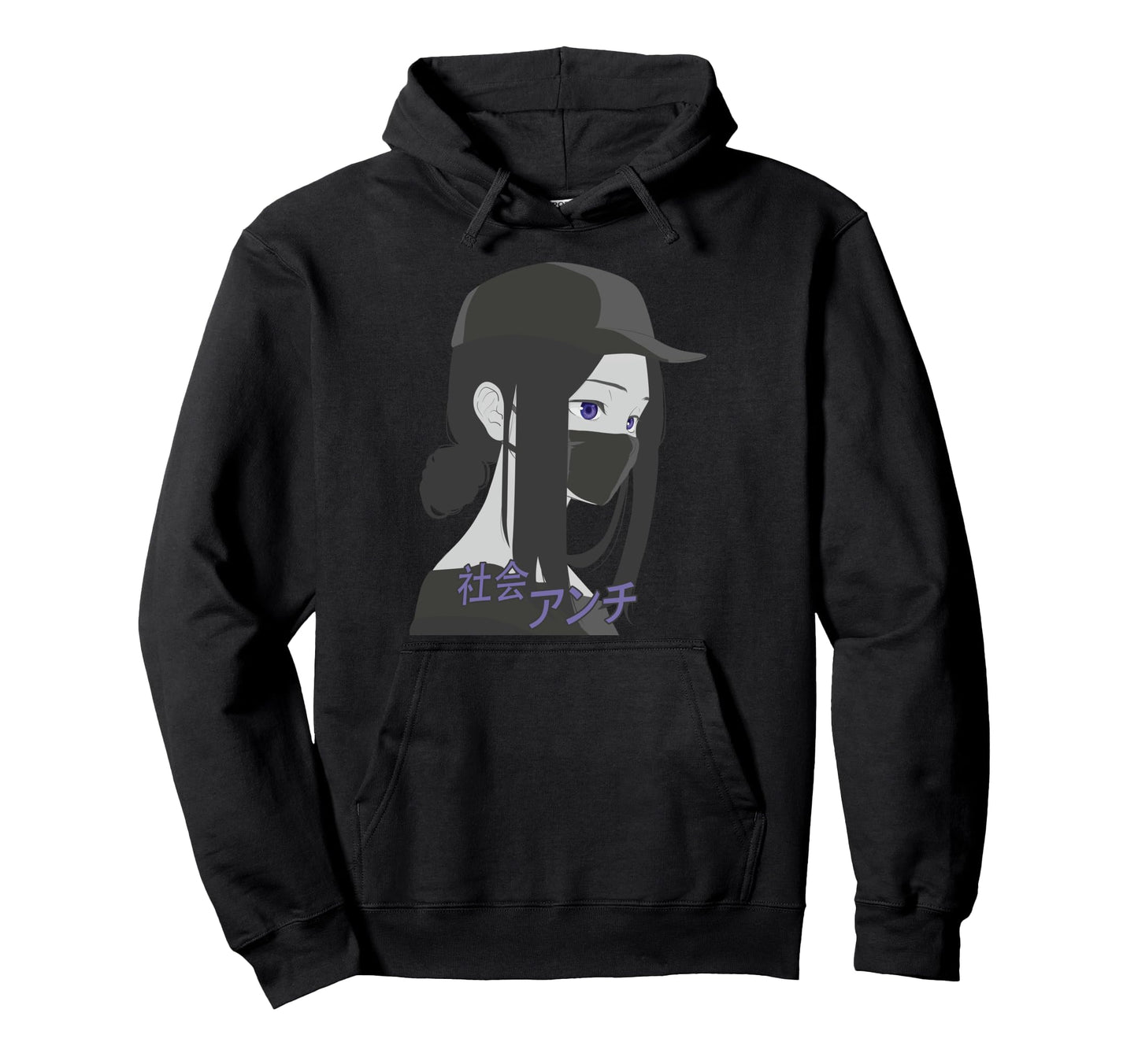 Dark Anime Anti Social Japanese Hoodie - Streetwear Style for Adults - T-Shirt, Sweatshirt, Hoodie