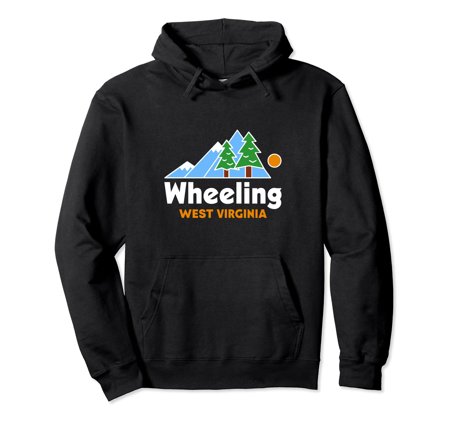 Wheeling West Virginia Mountains Pine Hoodie - Novelty Apparel for Adults - T-Shirt, Sweatshirt, Hoodie
