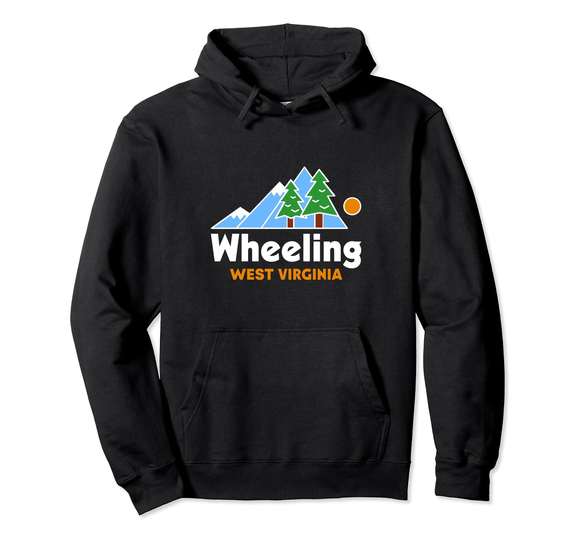 Wheeling West Virginia Mountains Pine Hoodie - Novelty Apparel for Adults - T-Shirt, Sweatshirt, Hoodie