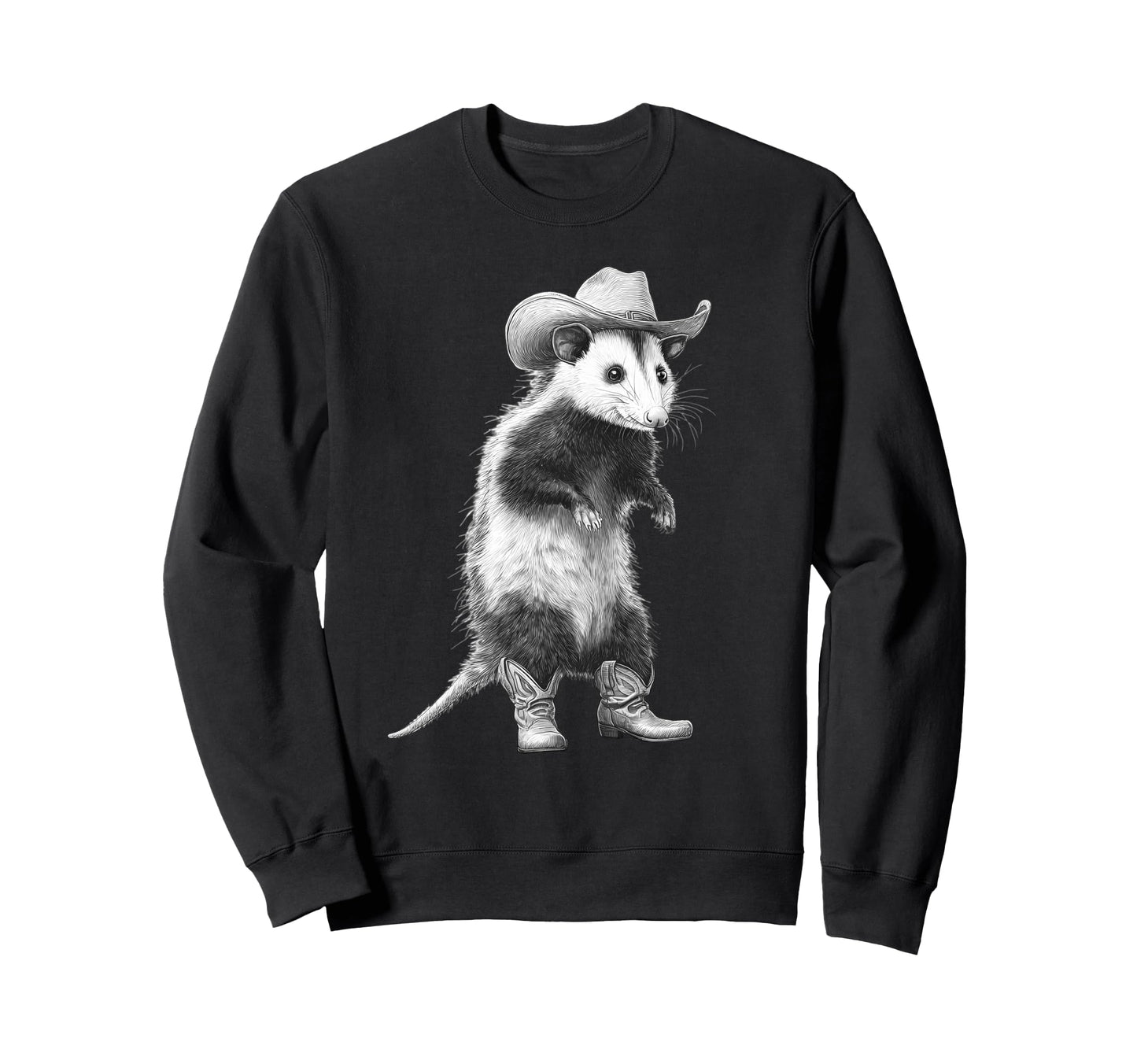 Country Cowboy Opossum Rodeo Sweatshirt - Trendy Graphic for Adults - T-Shirt, Sweatshirt, Hoodie