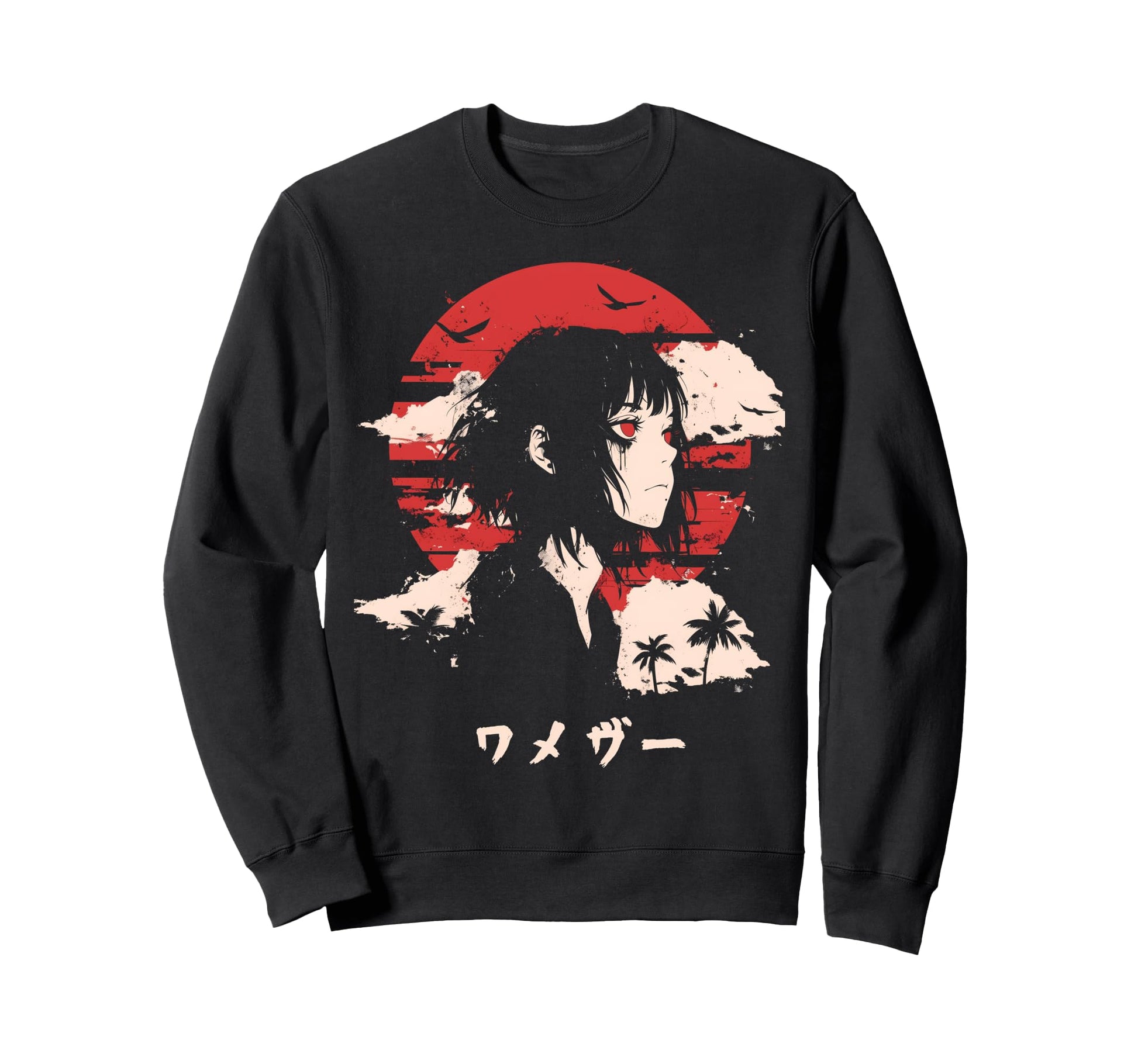 Goth Grunge Demon Anime Waifu Sweatshirt - Fun Novelty Design Men Women - T-Shirt, Sweatshirt, Hoodie