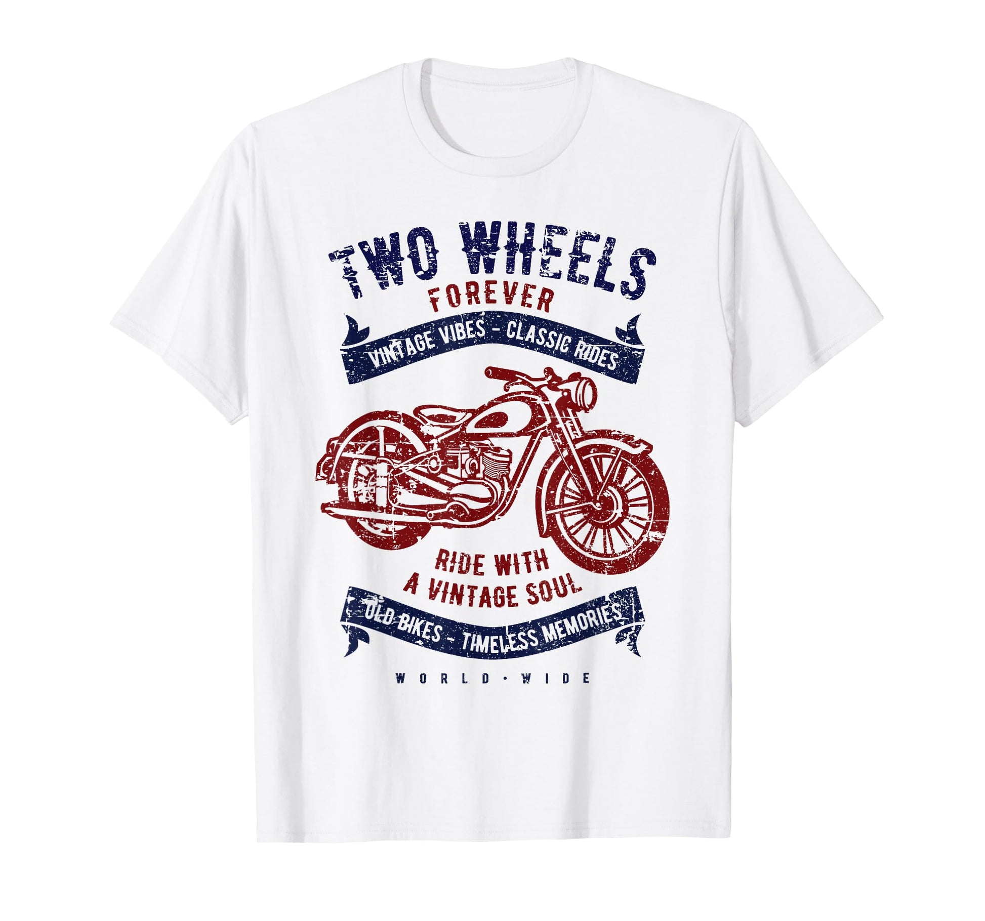 Two Wheels Forever Motorcycle T-Shirt - Fun Novelty Design for Adults - T-Shirt, Sweatshirt, Hoodie