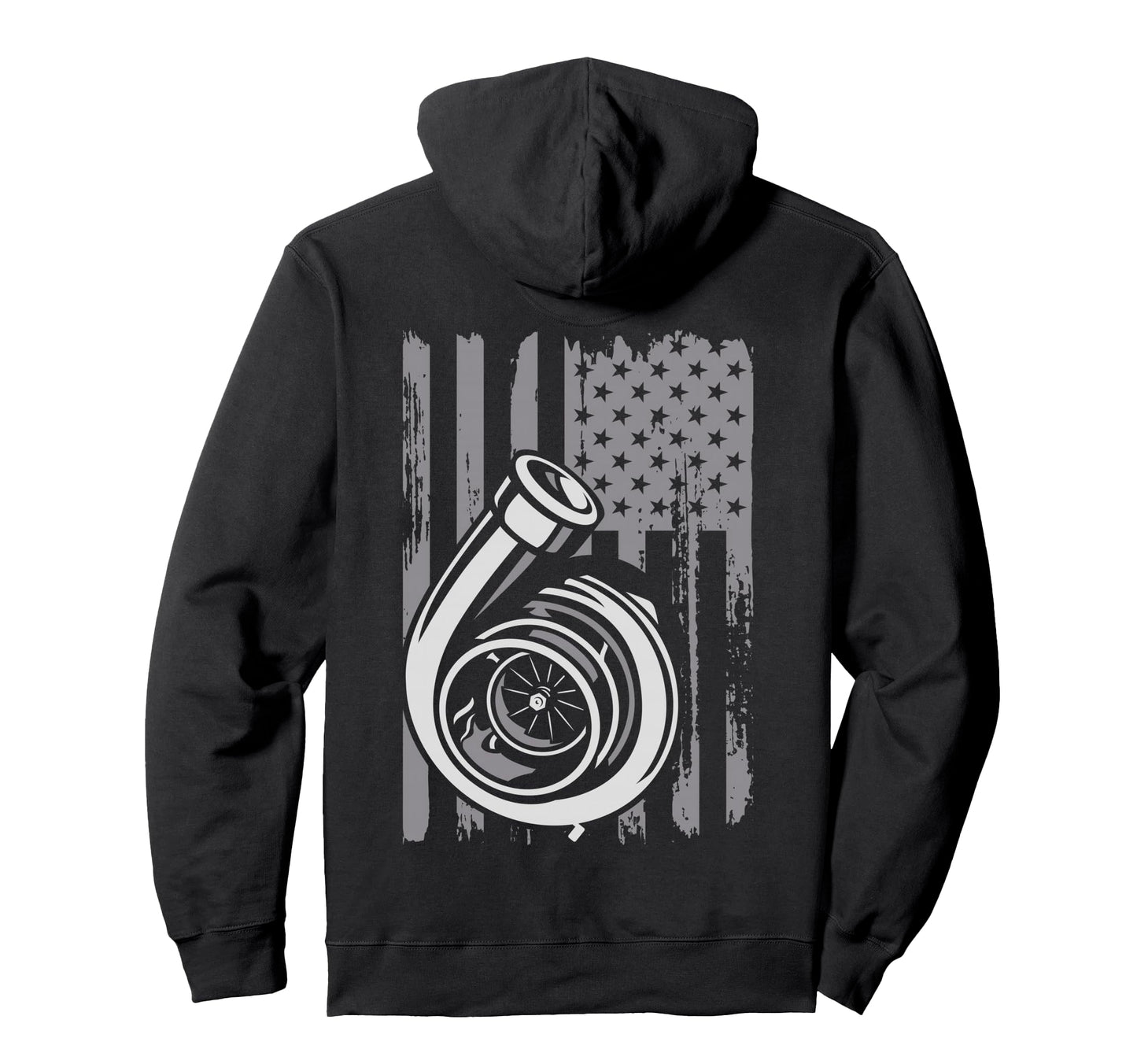 Turbo Us Flag Tuner Car Guy Turbocharged Hoodie - Unique Graphic Unisex - T-Shirt, Sweatshirt, Hoodie