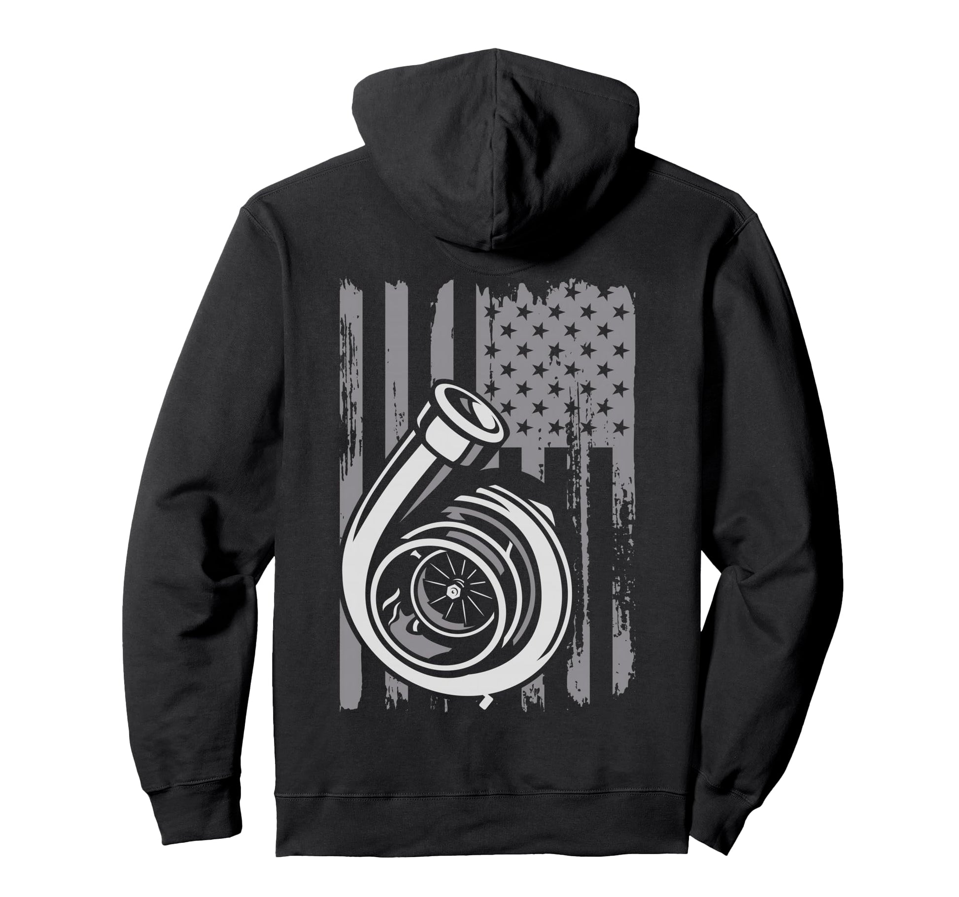 Turbo Us Flag Tuner Car Guy Turbocharged Hoodie - Unique Graphic Unisex - T-Shirt, Sweatshirt, Hoodie