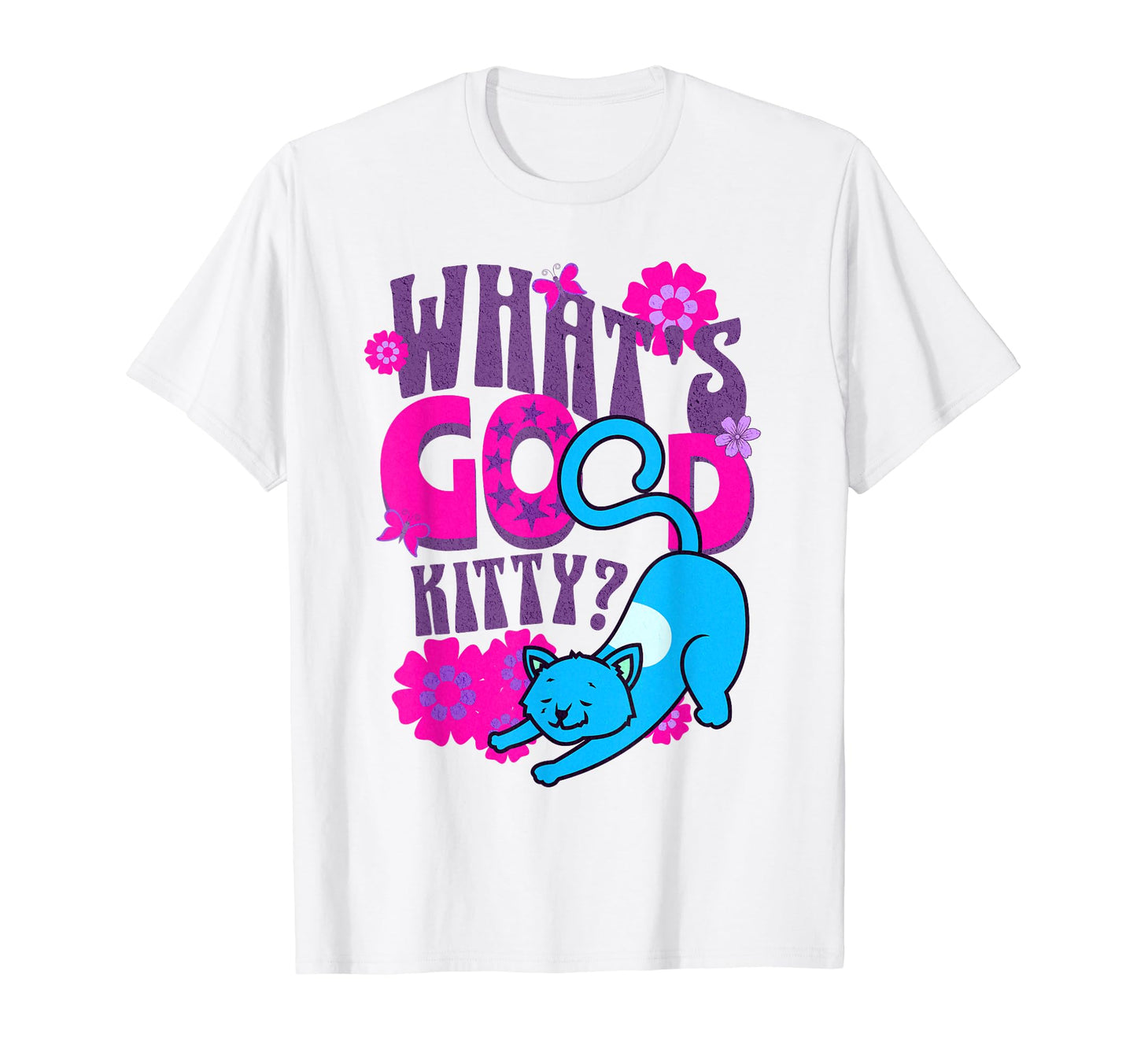 1960S Hippy Cat Boho Floral Cat T-Shirt - Graphic Print for Adults - T-Shirt, Sweatshirt, Hoodie