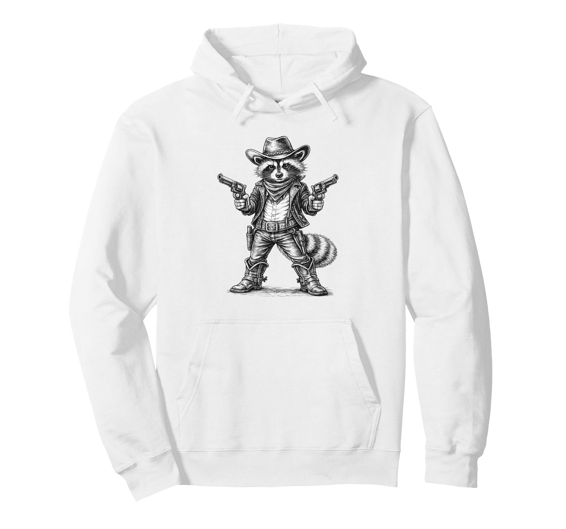 Raccoon Cowboy Trash Panda Hoodie - Streetwear Style Men Women - T-Shirt, Sweatshirt, Hoodie
