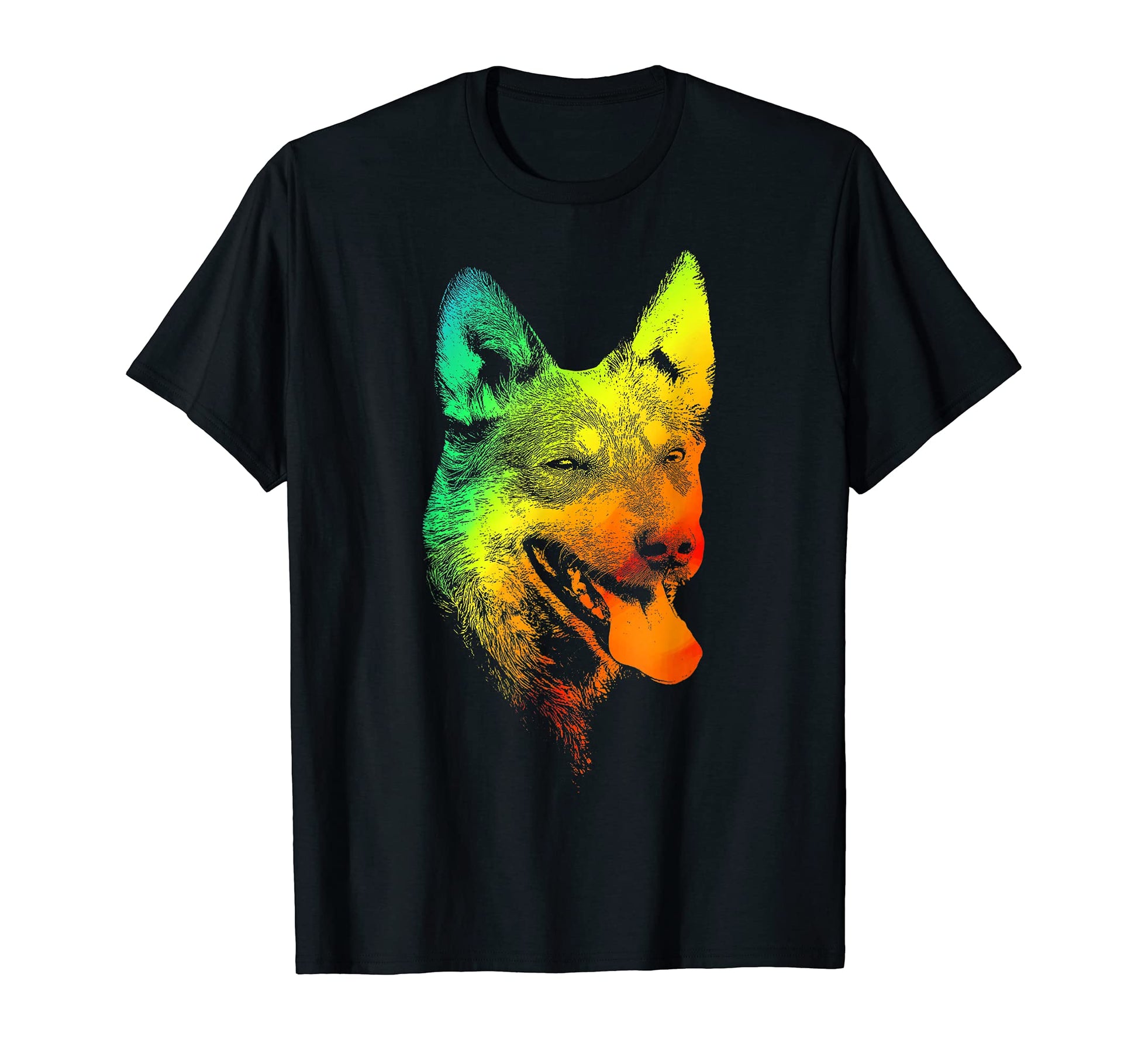 Australian Blue Heeler Colorful Rainbow T-Shirt - Streetwear Style Unisex - T-Shirt, Sweatshirt, Hoodie