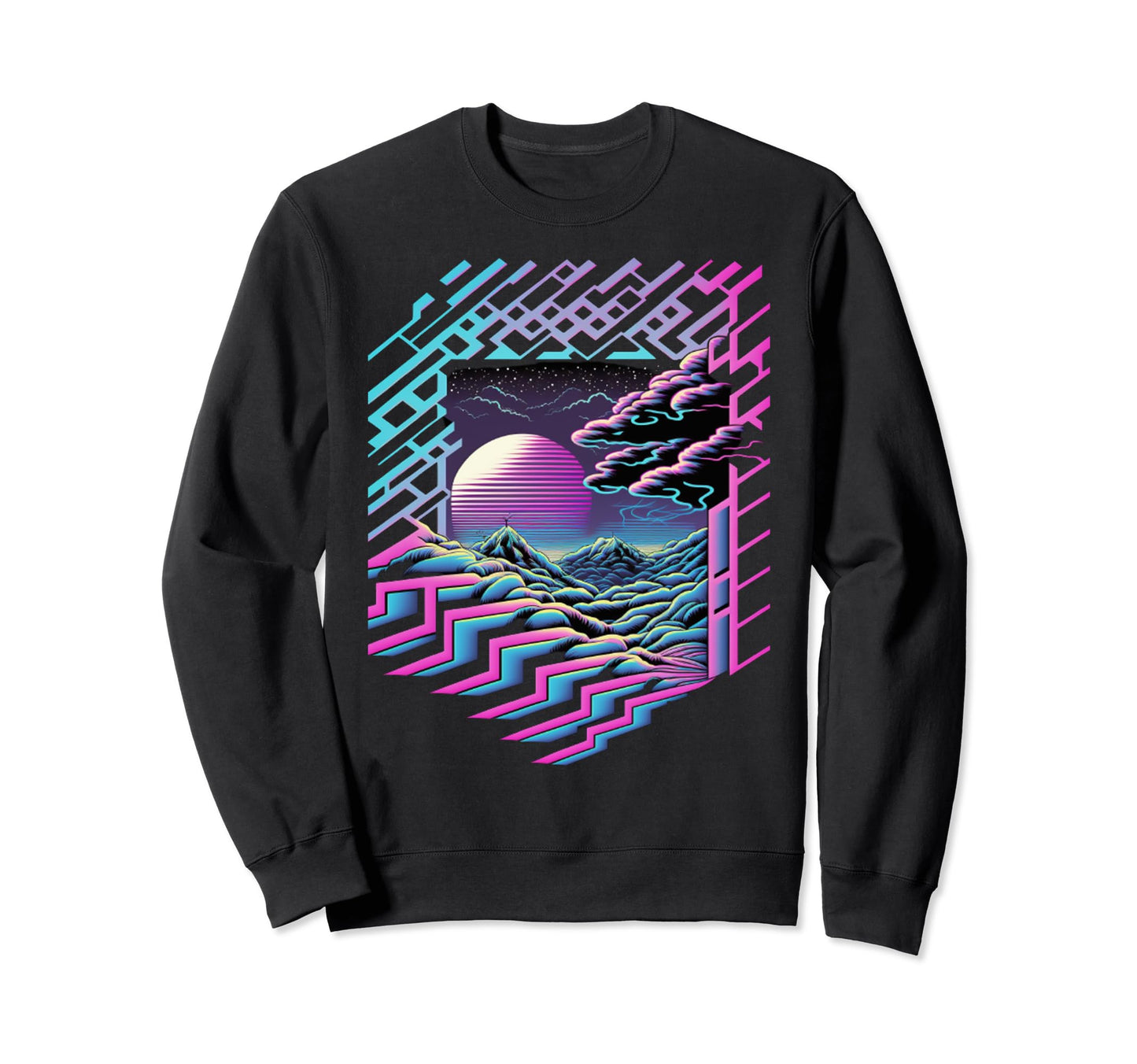Vaporwave Aesthetics Psychedelic Sweatshirt - Minimalist Print Unisex - T-Shirt, Sweatshirt, Hoodie