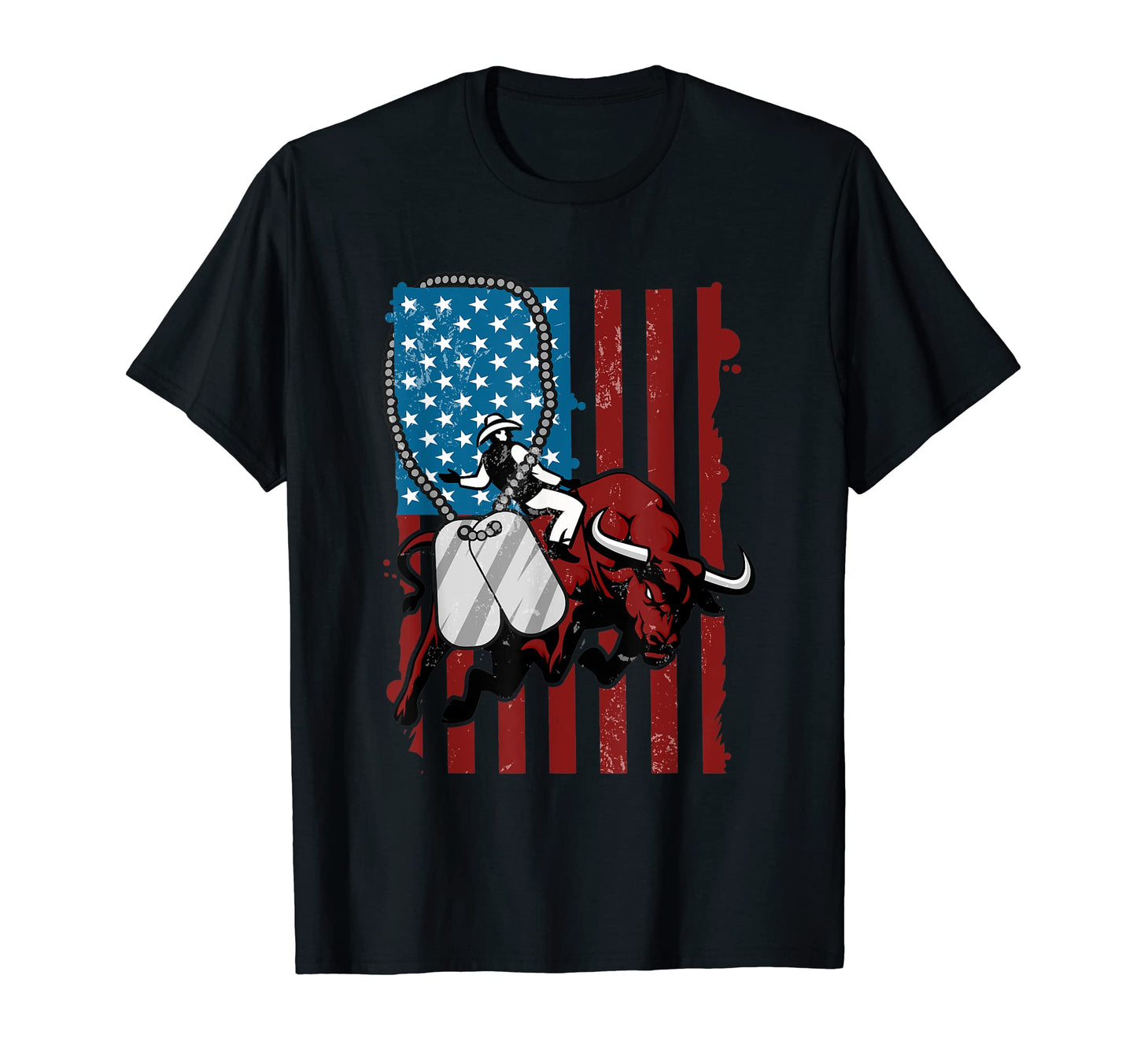 Rodeo Bull Rider Patriotic T-Shirt - Casual Everyday Wear Men Women - T-Shirt, Sweatshirt, Hoodie